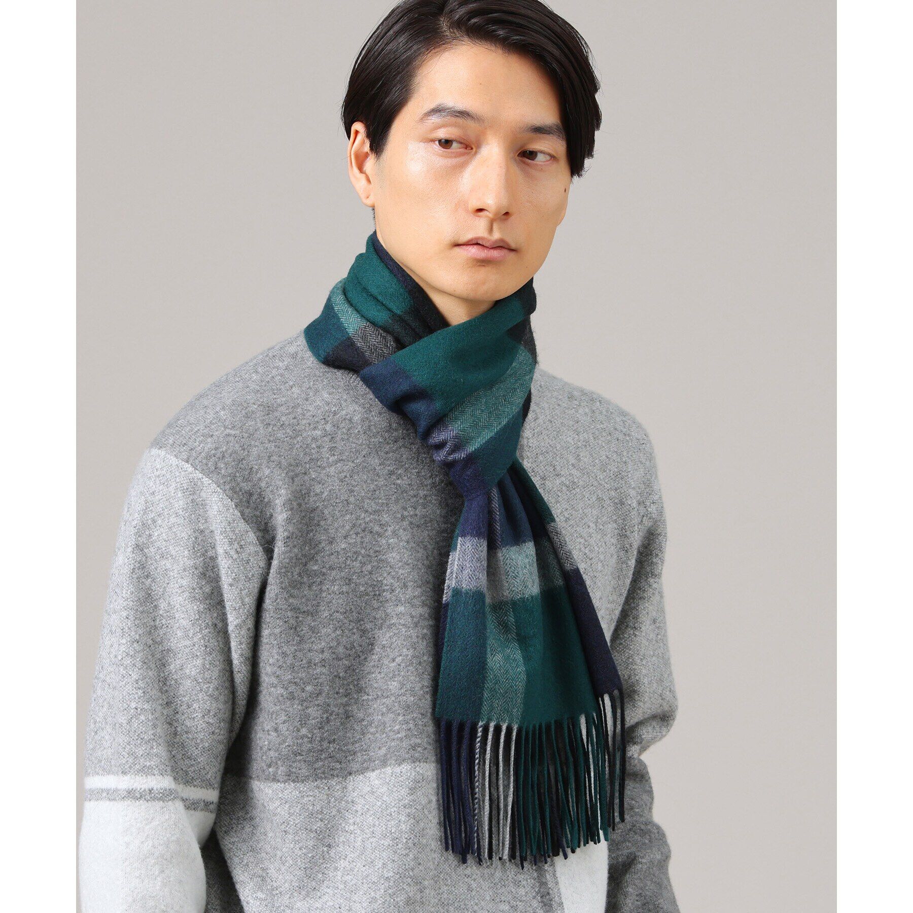 TAKEO KIKUCHI「【カシミヤ100%】チェック カシミヤマフラー」|ストール|