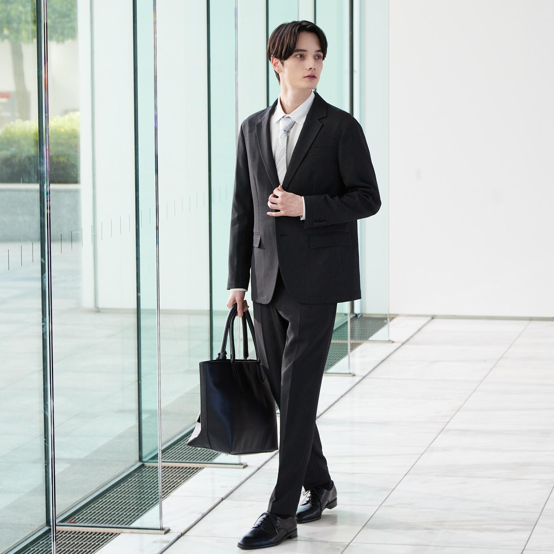 tk.TAKEO KIKUCHI「【上下2点セット】洗えるピンヘッドストレッチセットアップ/ビジネスOK」|スーツ|