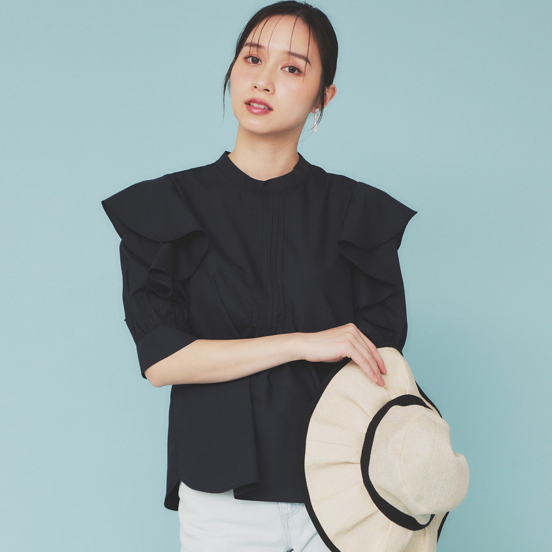 index「ハイネックフリルブラウス【洗濯機洗い可/イージーアイロン】」|シャツ・ブラウス|