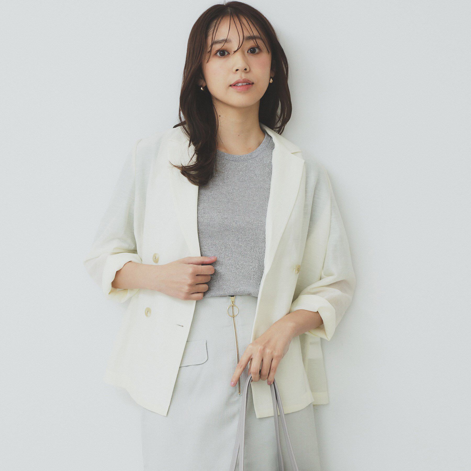 index「ラメリブクルーネックトップス【洗濯機洗い可】」|Tシャツ・カットソー|