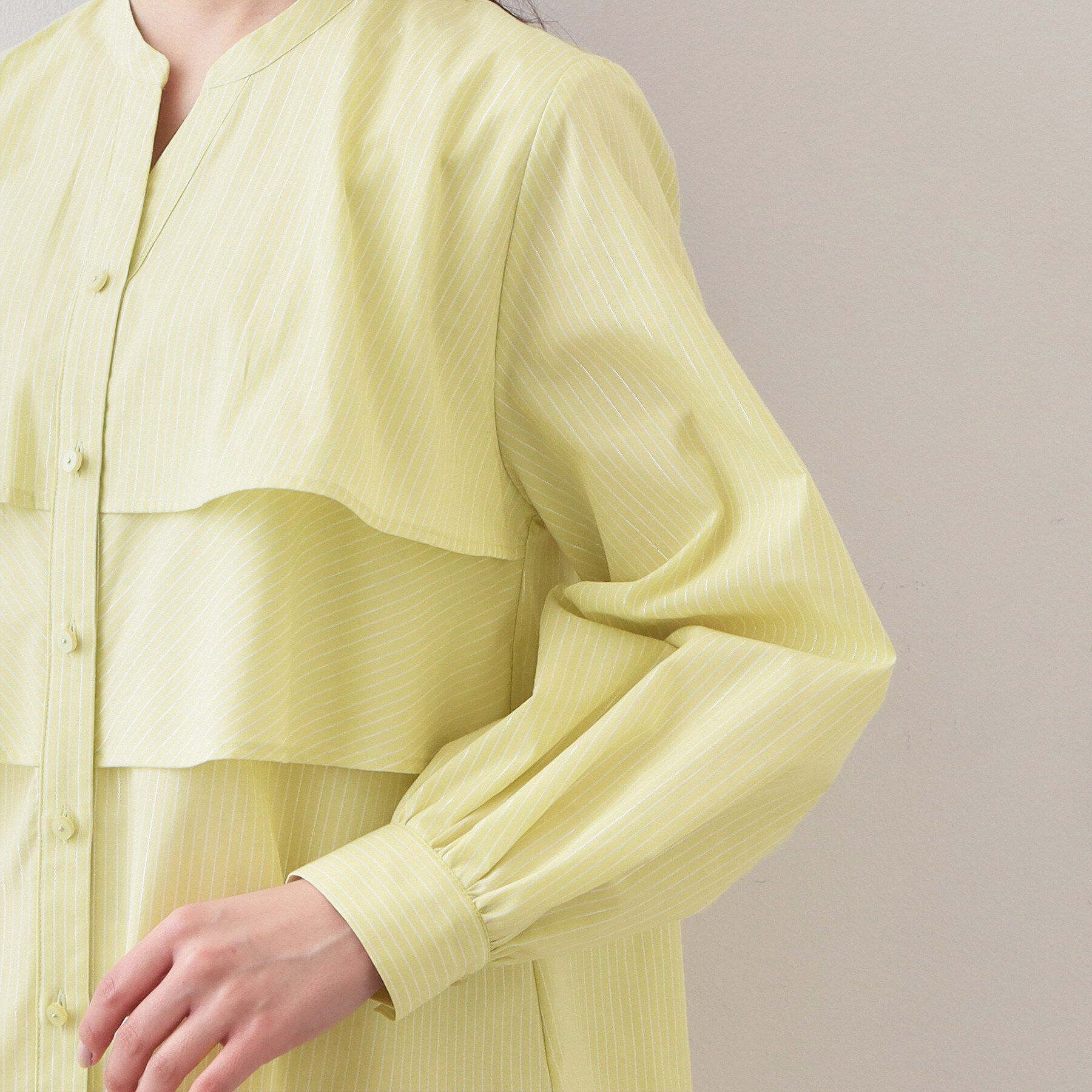 index「フリルキーネックシャツ【洗濯機OK/イージーアイロン/防シワ】《XS-LL/7col》」|シャツ・ブラウス|