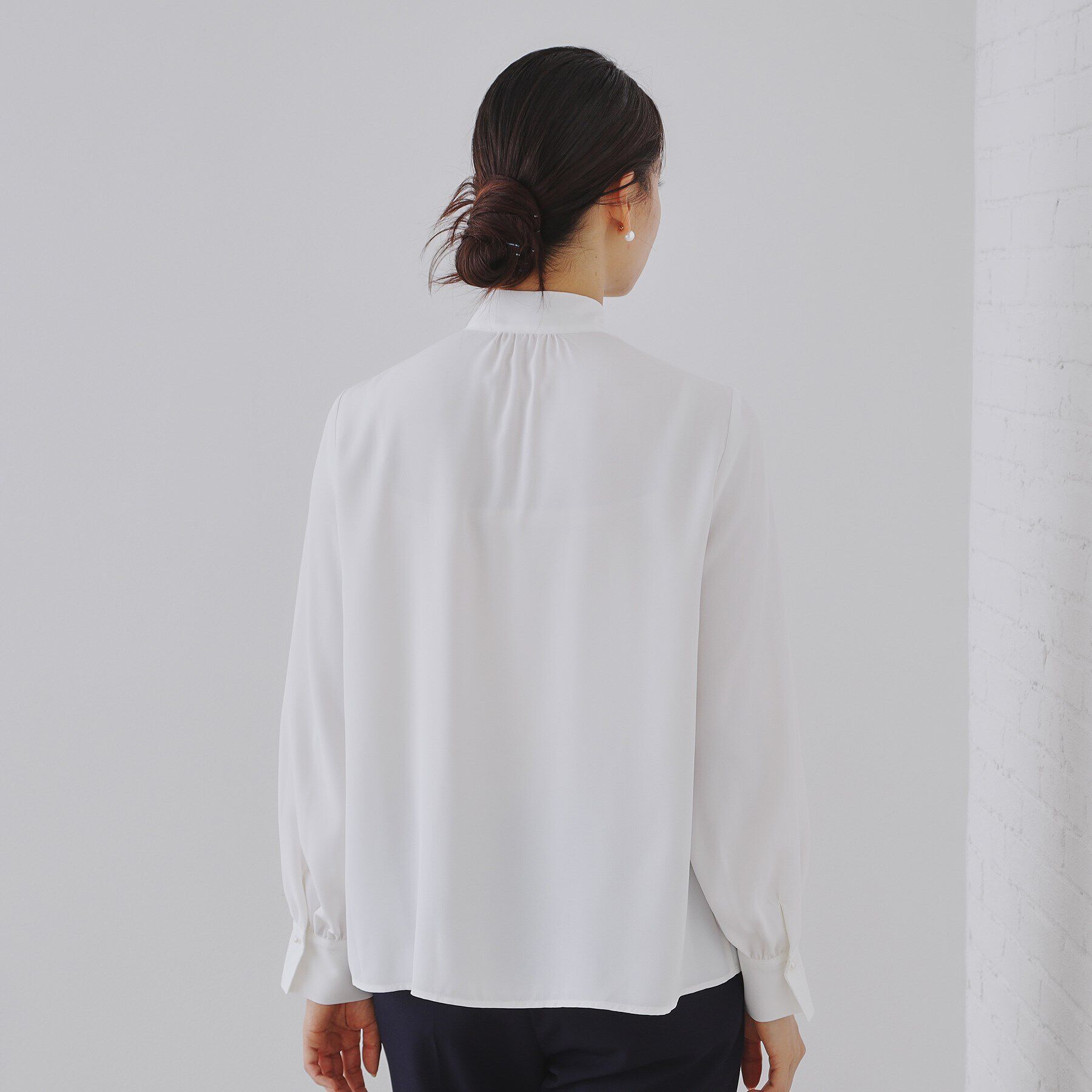 OPAQUE.CLIP「《通勤・セレモニー対応》ボウタイブラウス【洗濯機洗い可】」|シャツ・ブラウス|