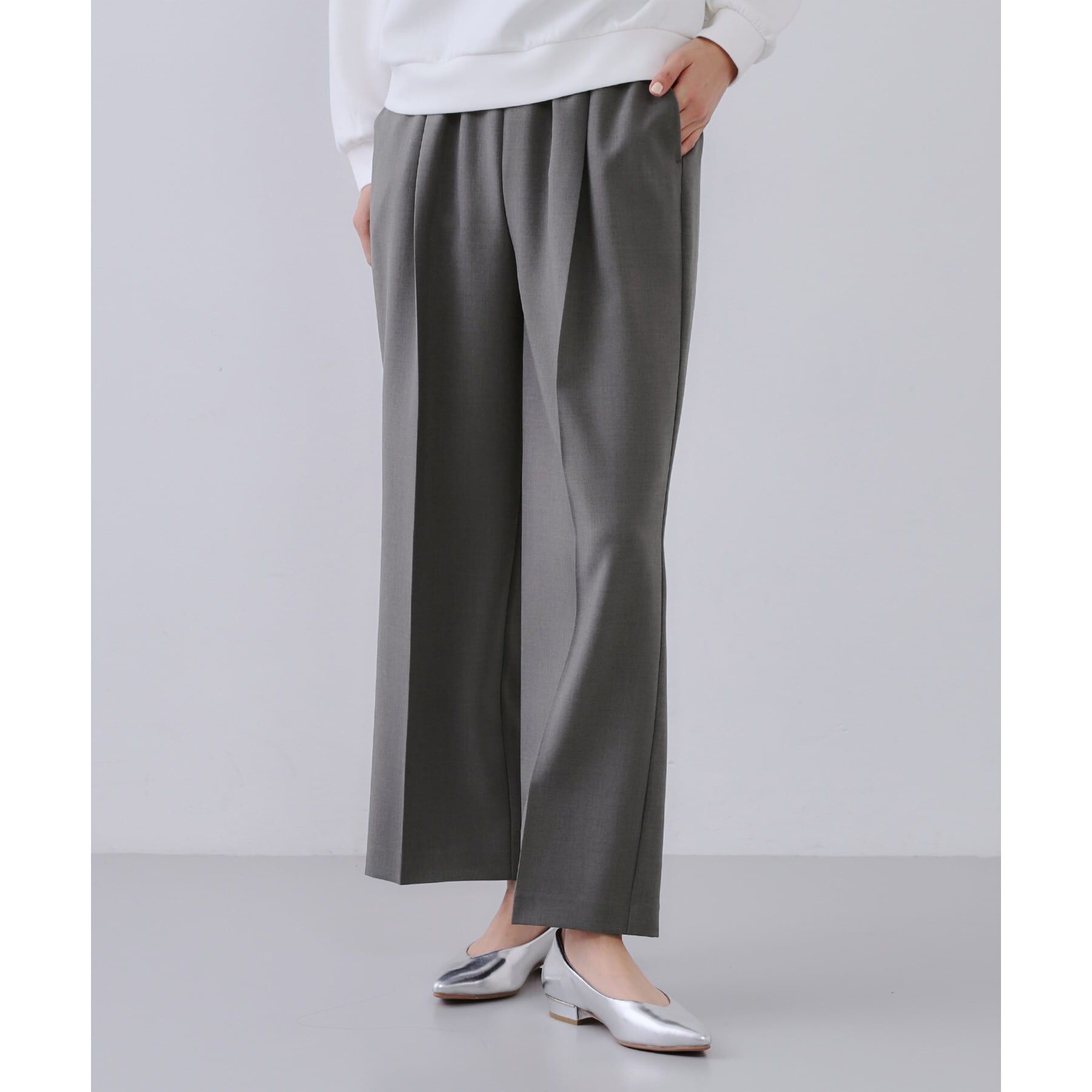 OPAQUE.CLIP「《SS-LLsize》美脚ストレッチイージーワイドパンツ【洗濯機洗い可/防シワ】」|その他|