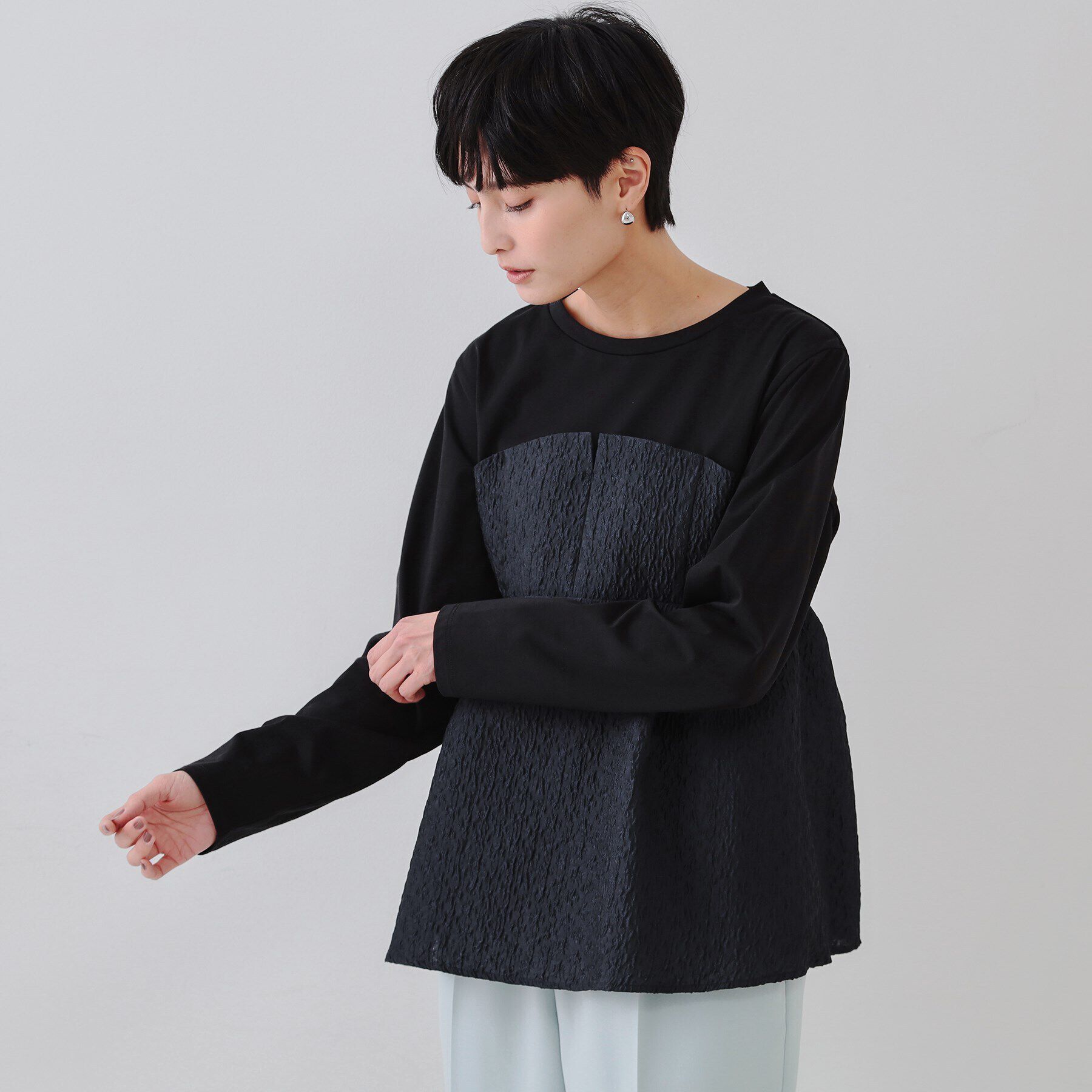 OPAQUE.CLIP「ジャカードビスチェドッキングトップス【洗濯機洗い可】」|Tシャツ・カットソー|