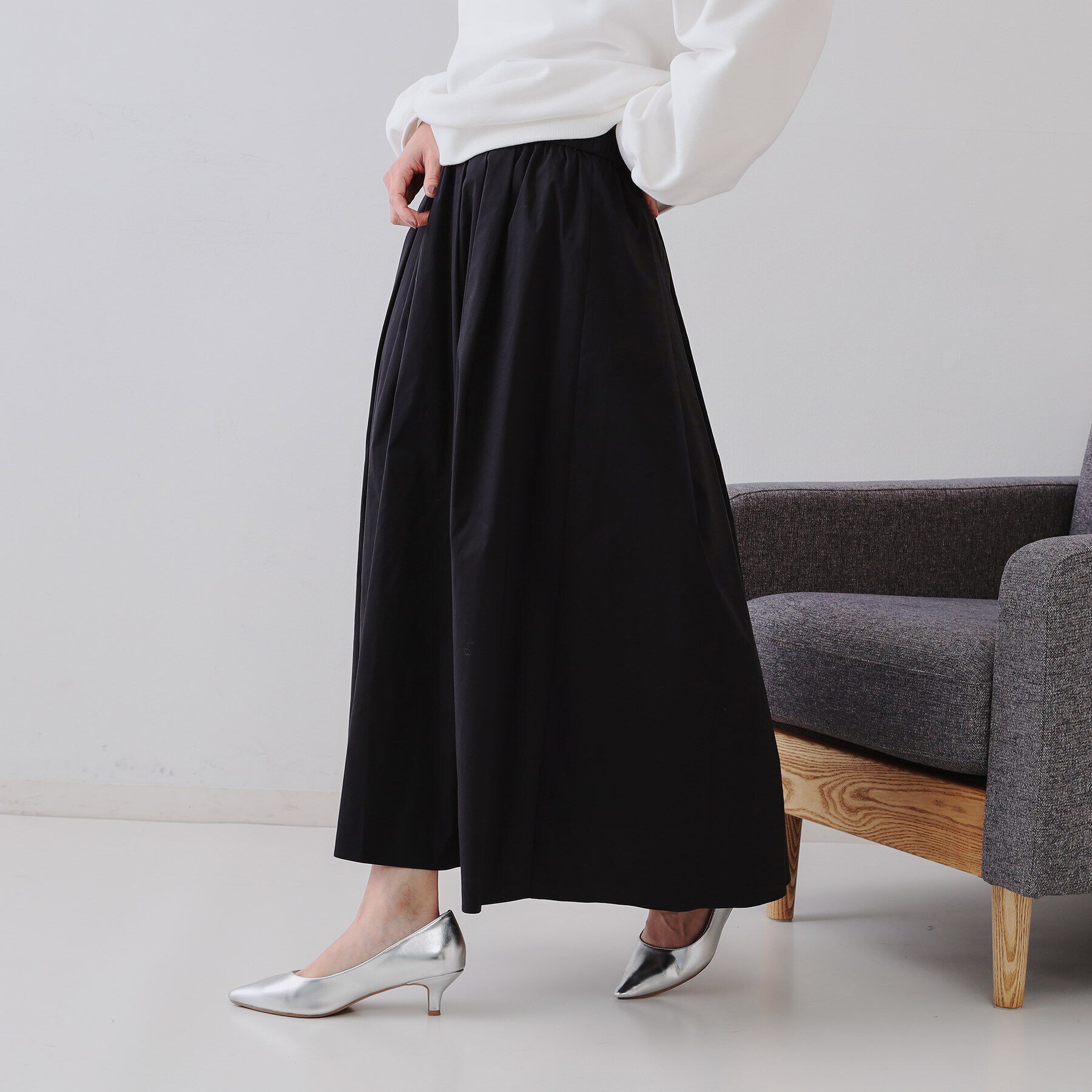 OPAQUE.CLIP「イージータックギャザースカート【洗濯機洗い可】」|スカート|