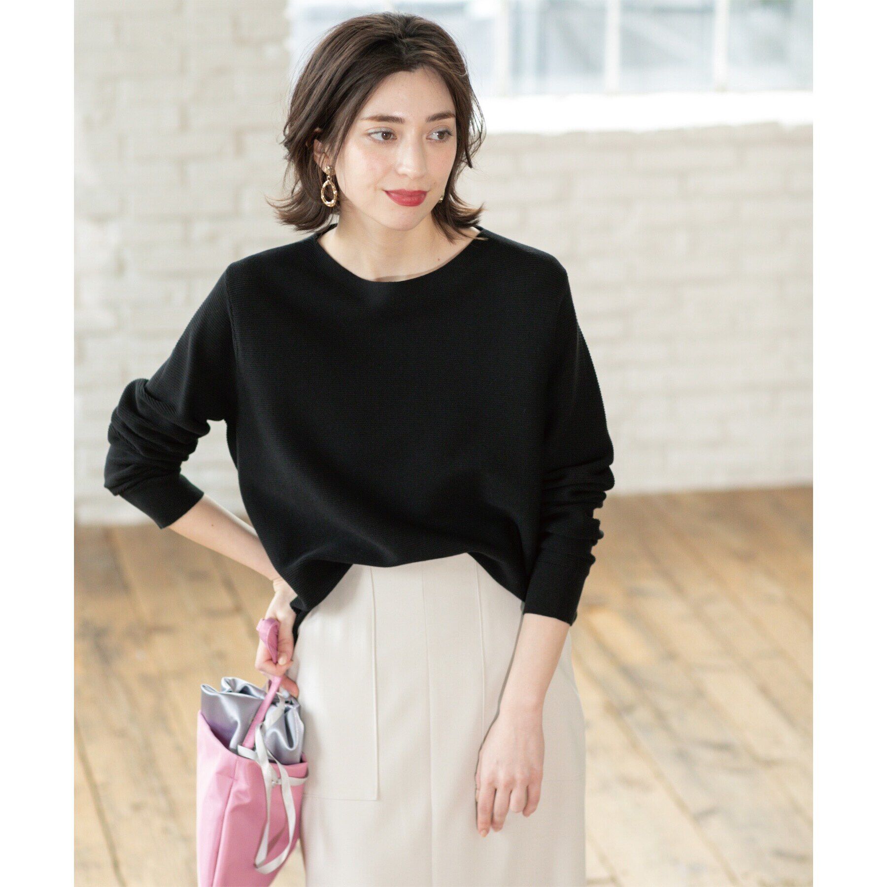 OPAQUE.CLIP「ボートネックニット/オーガニックコットン混【UV/洗濯機洗い可】」|ニット・セーター|