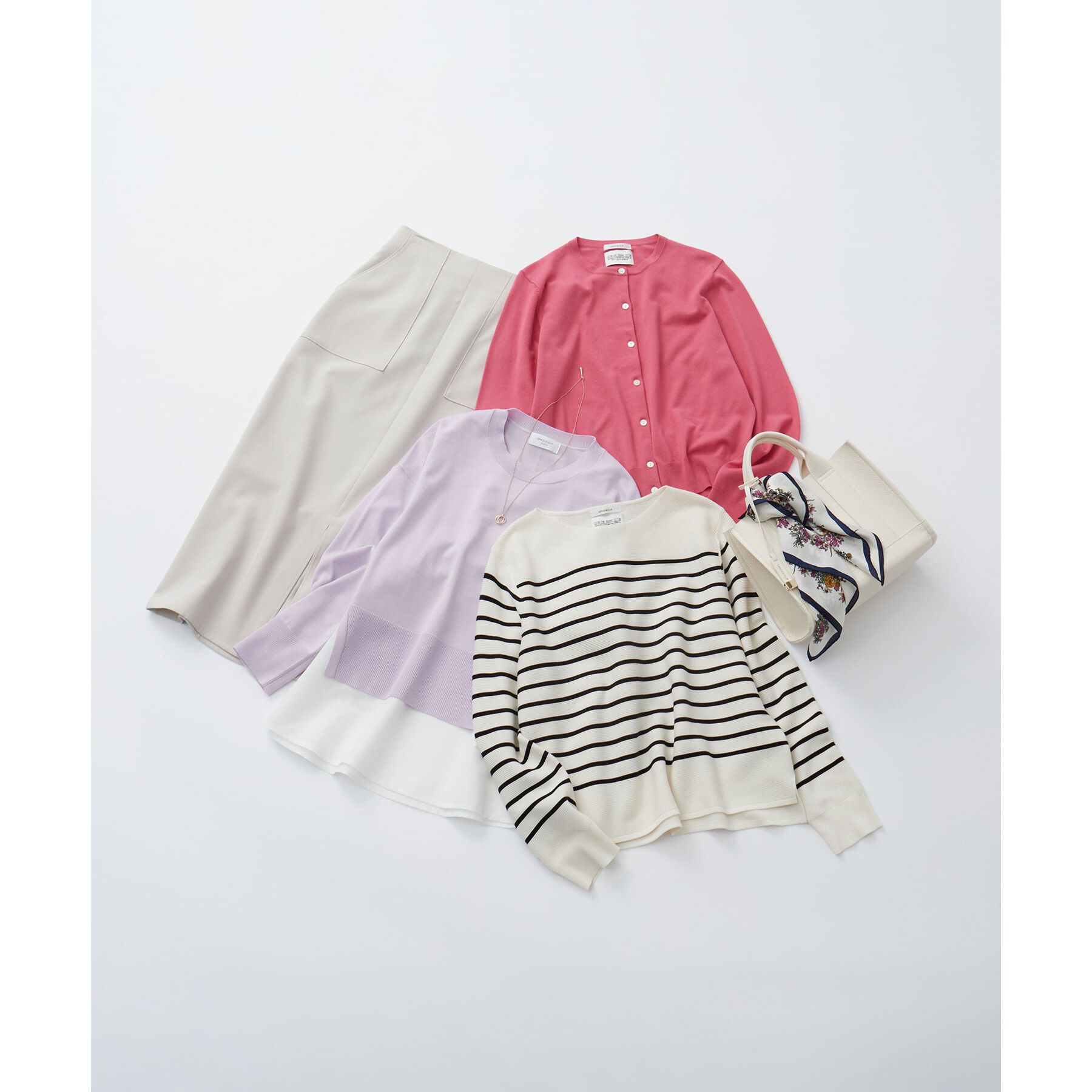 OPAQUE.CLIP「クルーネックニットカーディガン/オーガニックコットン混【UV/洗濯機洗い可】」|カーディガン|