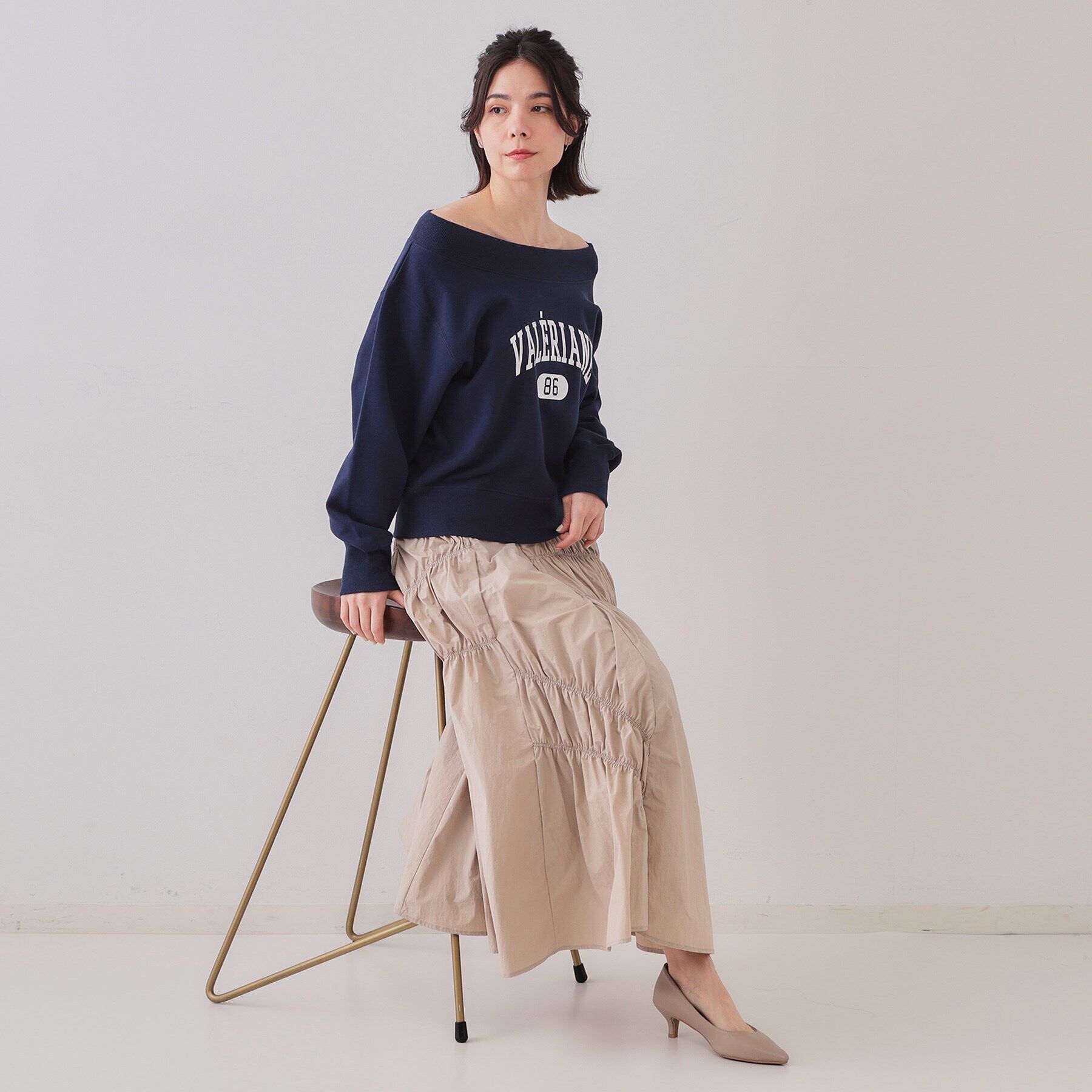 OPAQUE.CLIP「カレッジロゴスウェット【洗濯機洗い可】」|パーカー|