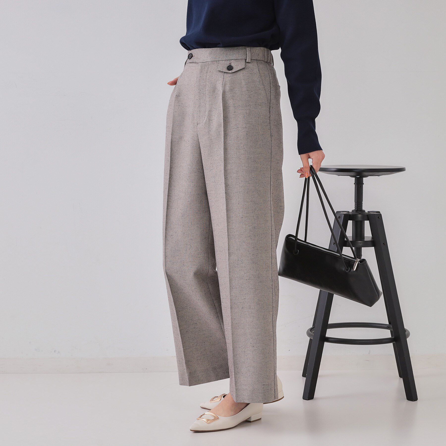 OPAQUE.CLIP「麻混ラメワイドパンツ【洗濯機洗い可】」|その他|