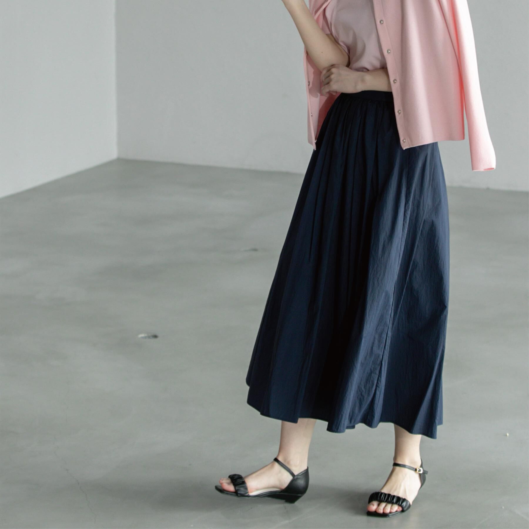 OPAQUE.CLIP「シアーヴィンテージイージーフレアスカート【洗濯機洗い可】」|スカート|