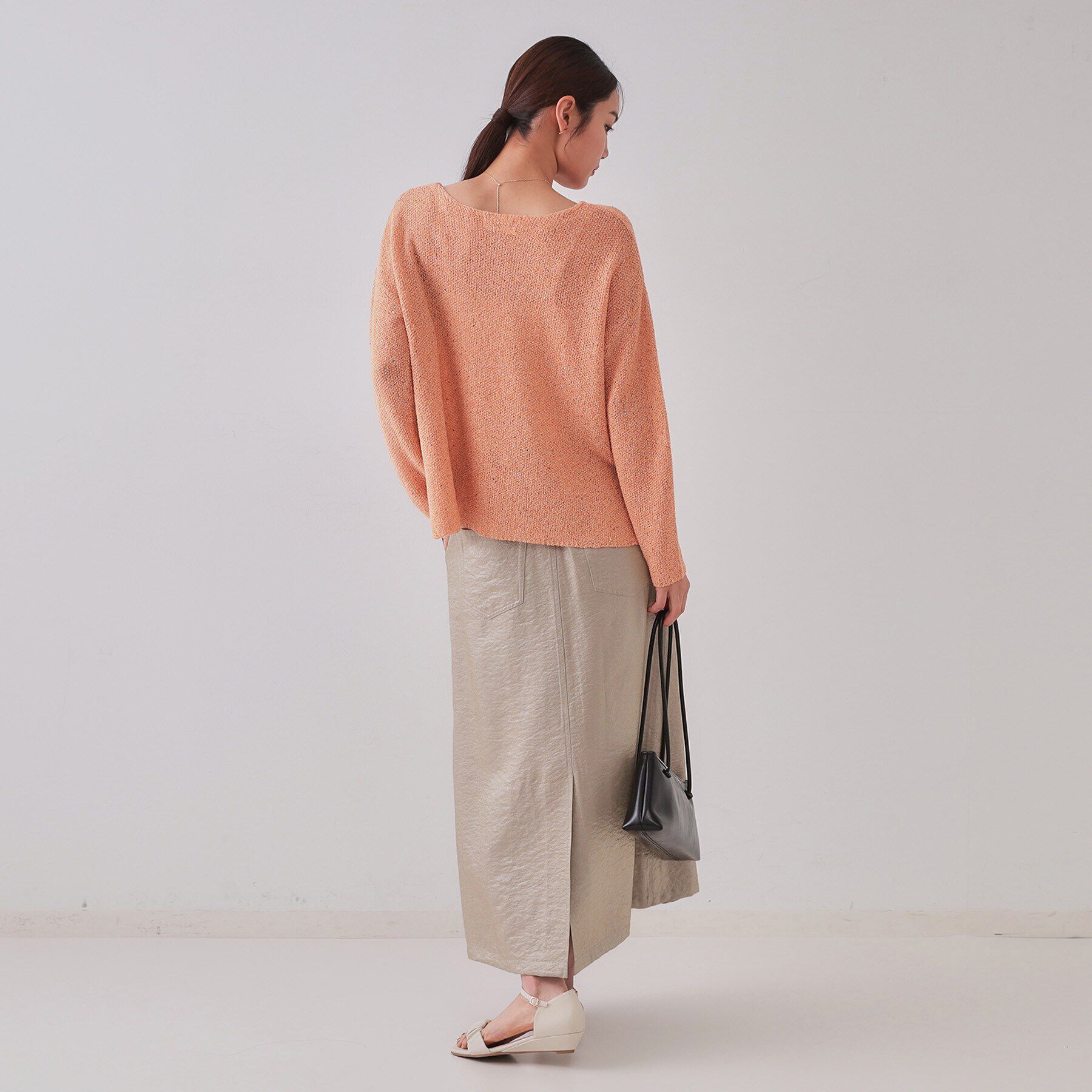 OPAQUE.CLIP「ラメAラインロングスカート【洗濯機洗い可】」|スカート|