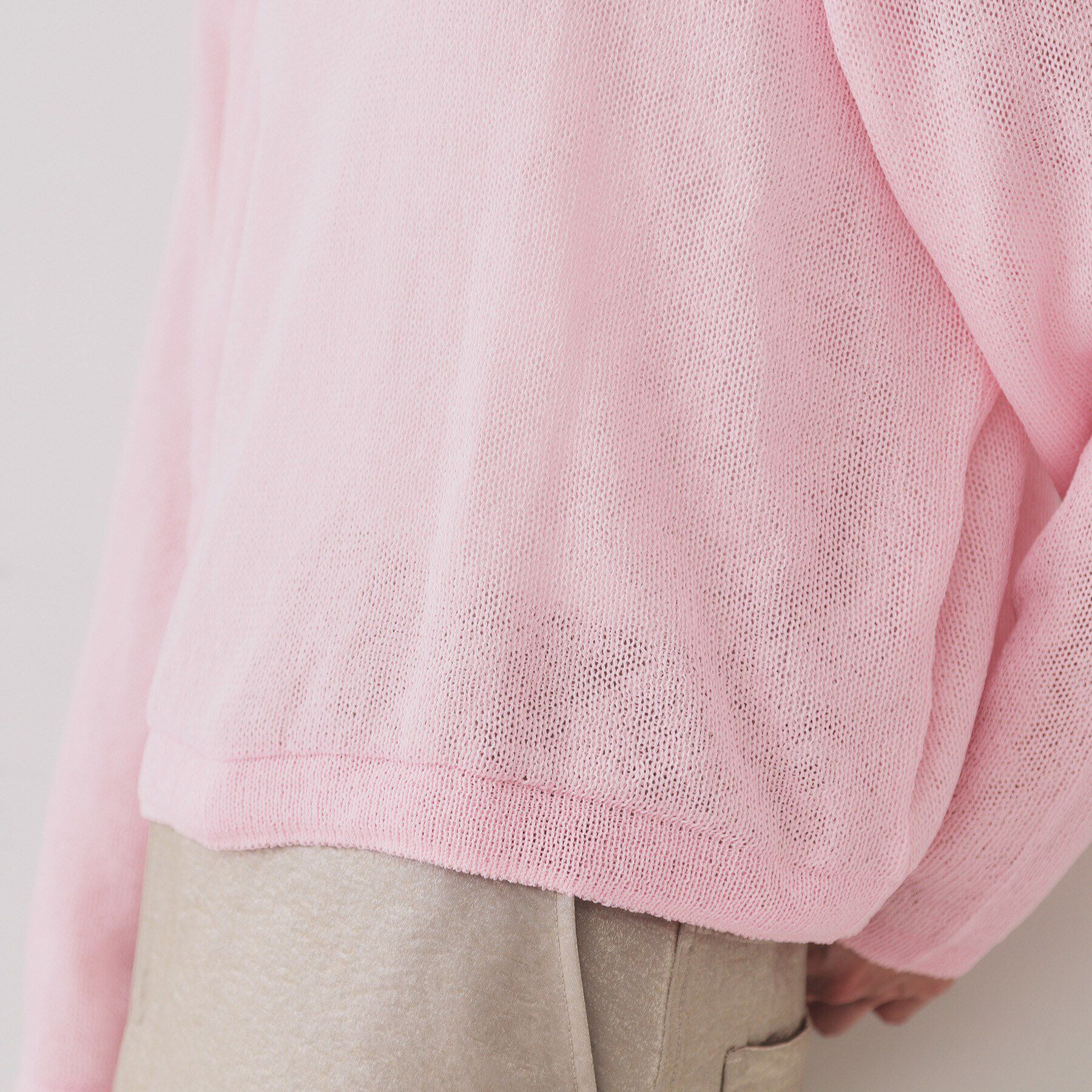 OPAQUE.CLIP「ラメライン配色使いリラクシーニット【洗濯機洗い可】」|ニット・セーター|