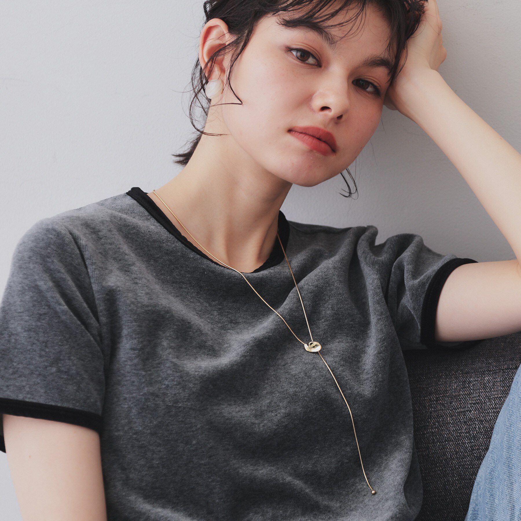 OPAQUE.CLIP「ループタイ風スライドネックレス」|ネックレス|