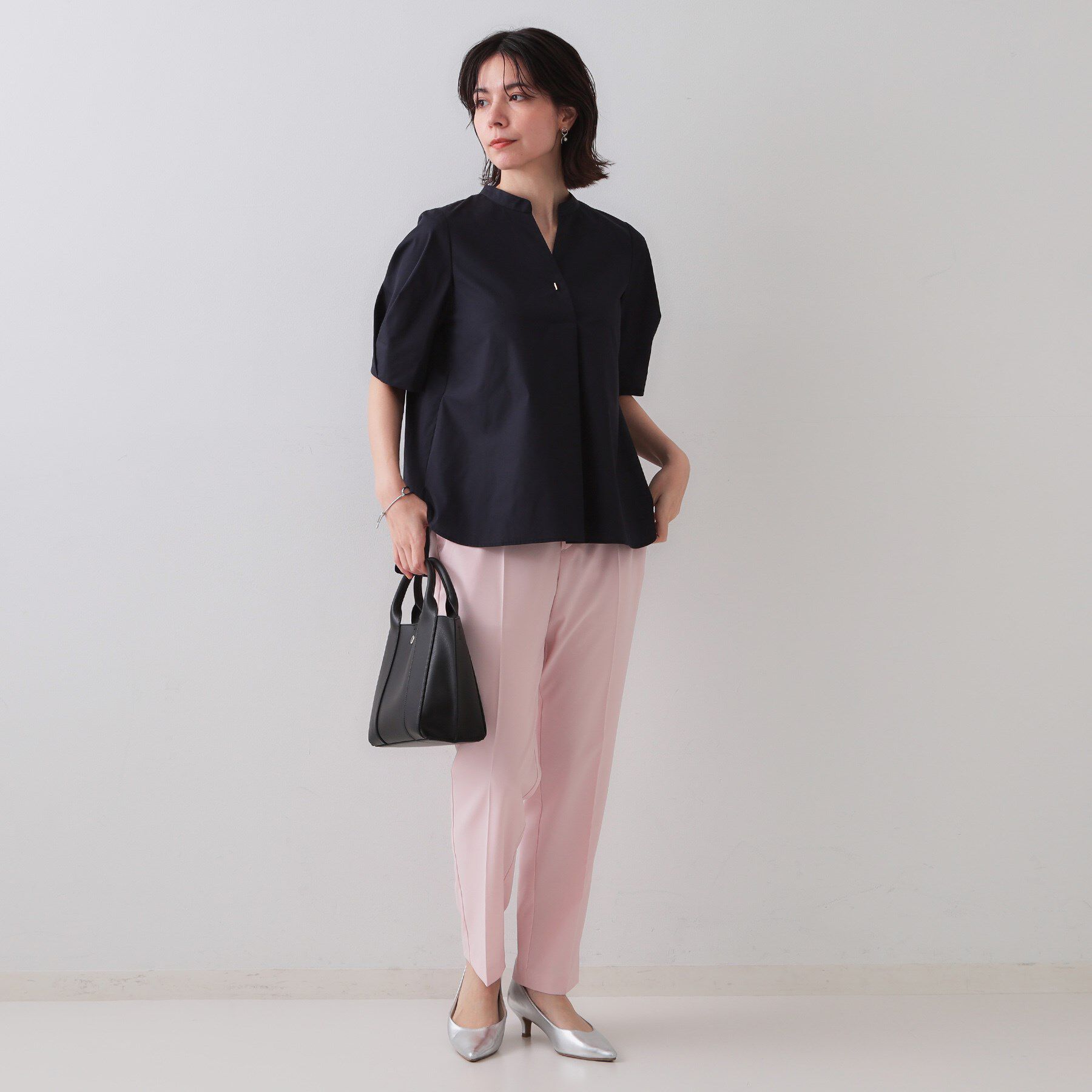 OPAQUE.CLIP「スキッパータックスリーブブラウス【洗濯機洗い可】」|シャツ・ブラウス|