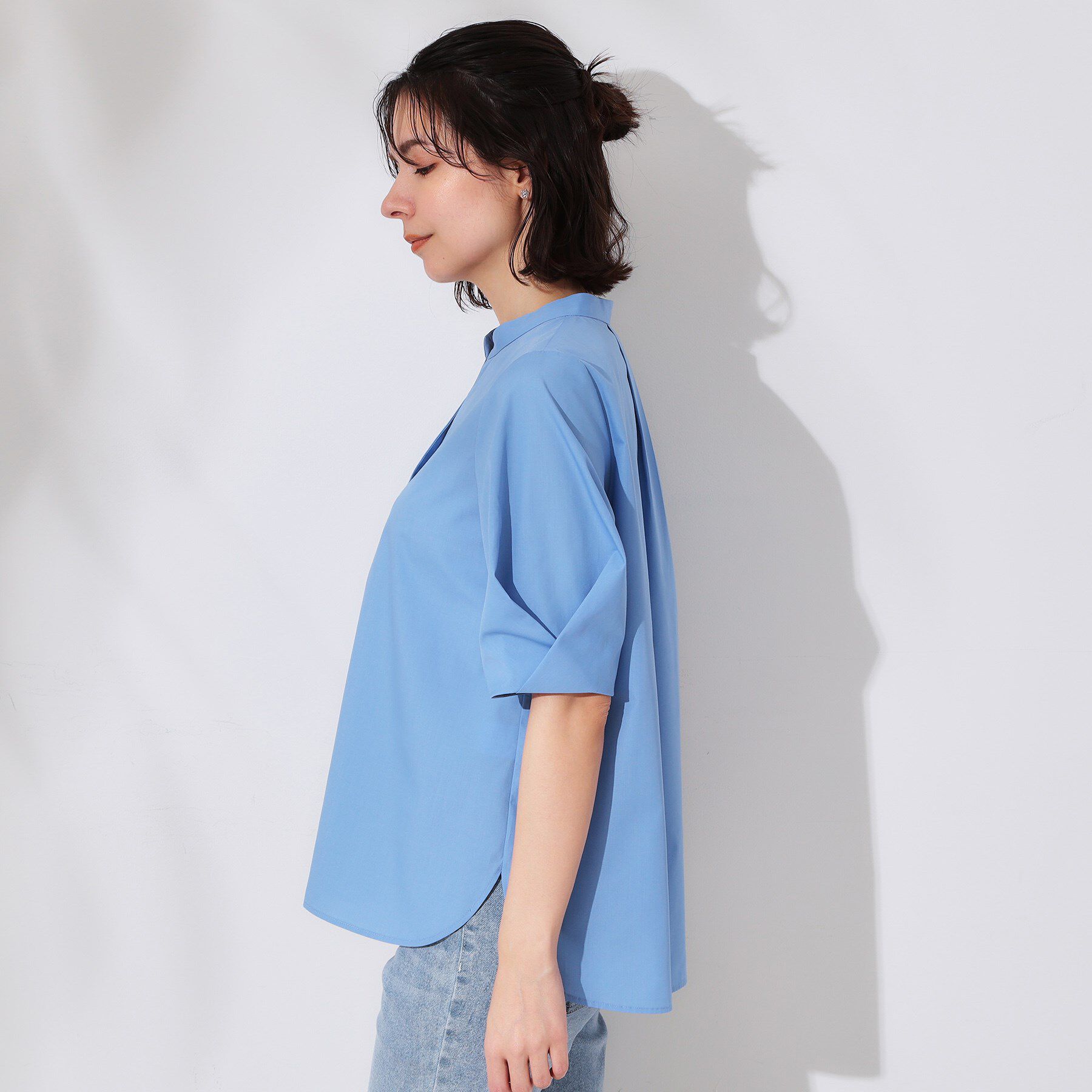 OPAQUE.CLIP「スキッパータックスリーブブラウス【洗濯機洗い可】」|シャツ・ブラウス|