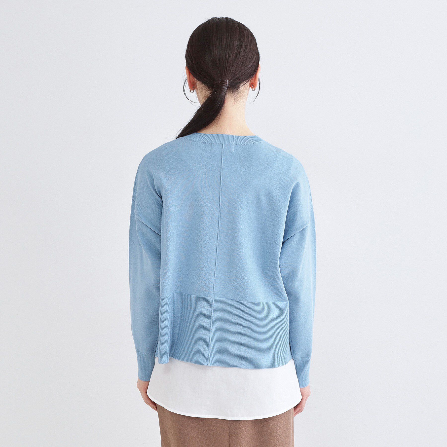 OPAQUE.CLIP「《ツインセット》ワイドニット&times;裾フレアタンクトップ【洗濯機OK】」|ニット・セーター|