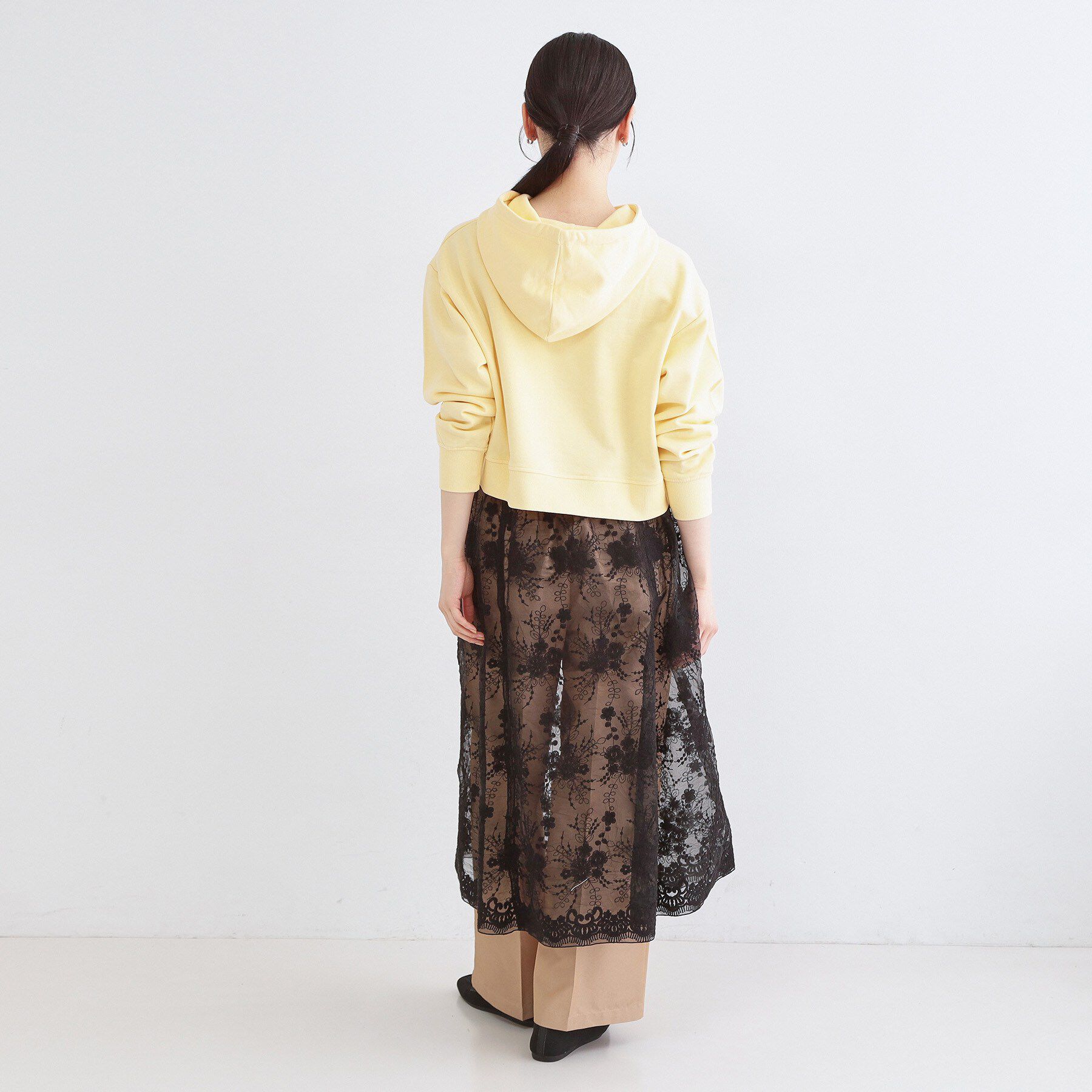 OPAQUE.CLIP「シアーレース刺繍レイヤードスカート【洗濯機OK】」|スカート|