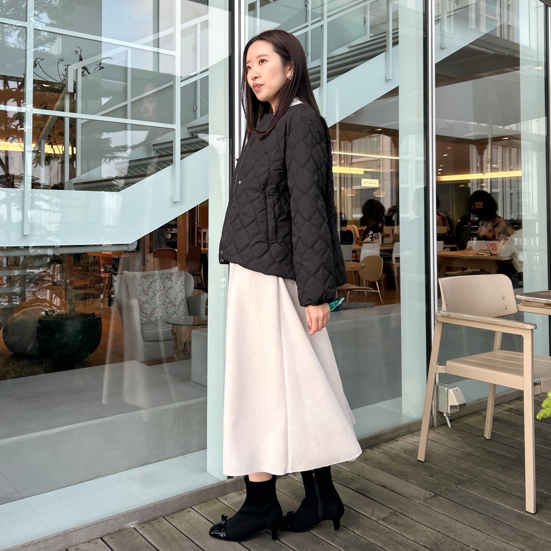 Couture broach「【春色追加・撥水・洗える】リボンキルティングジャケット」|ノーカラージャケット|