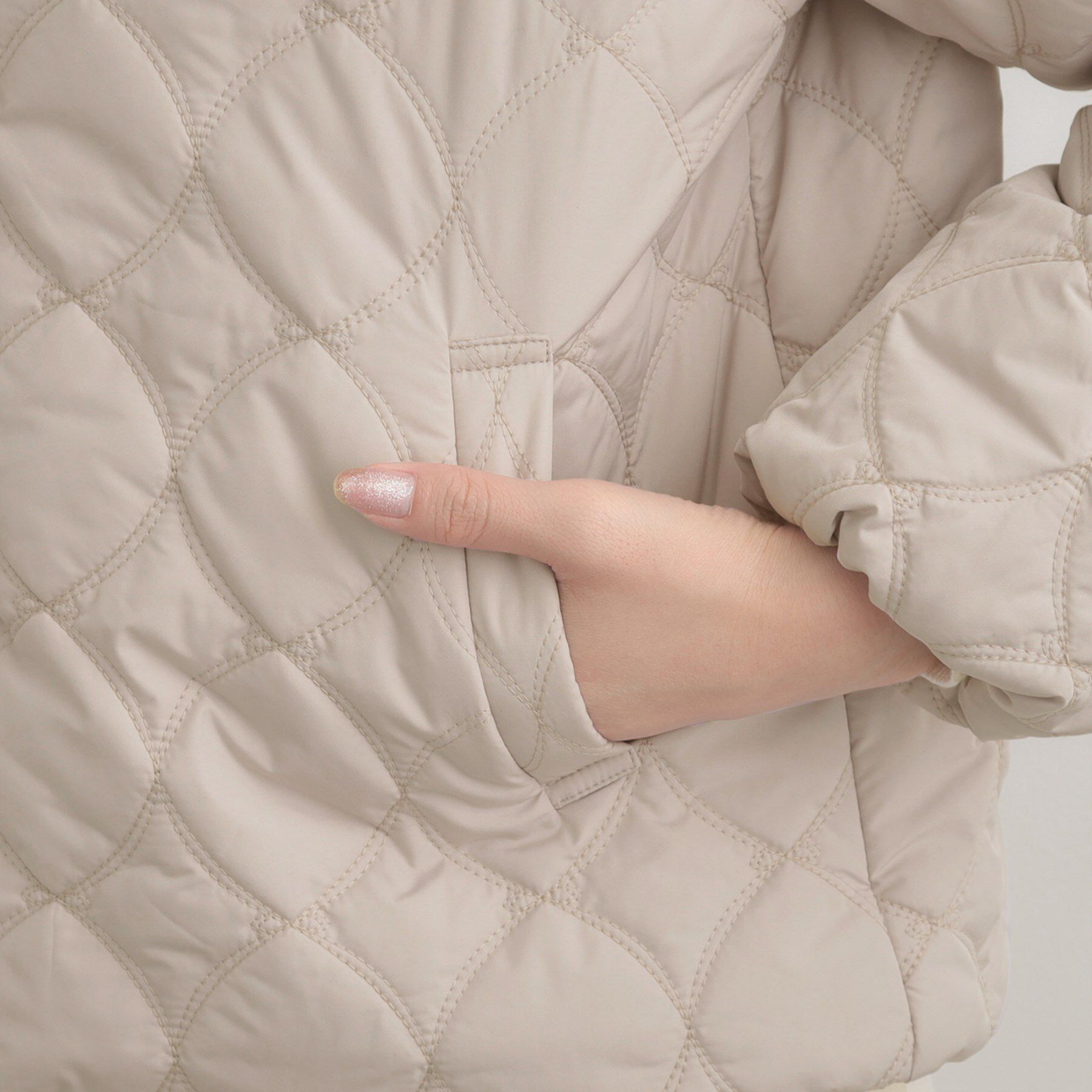 Couture broach「【春色追加・撥水・洗える】リボンキルティングジャケット」|ノーカラージャケット|