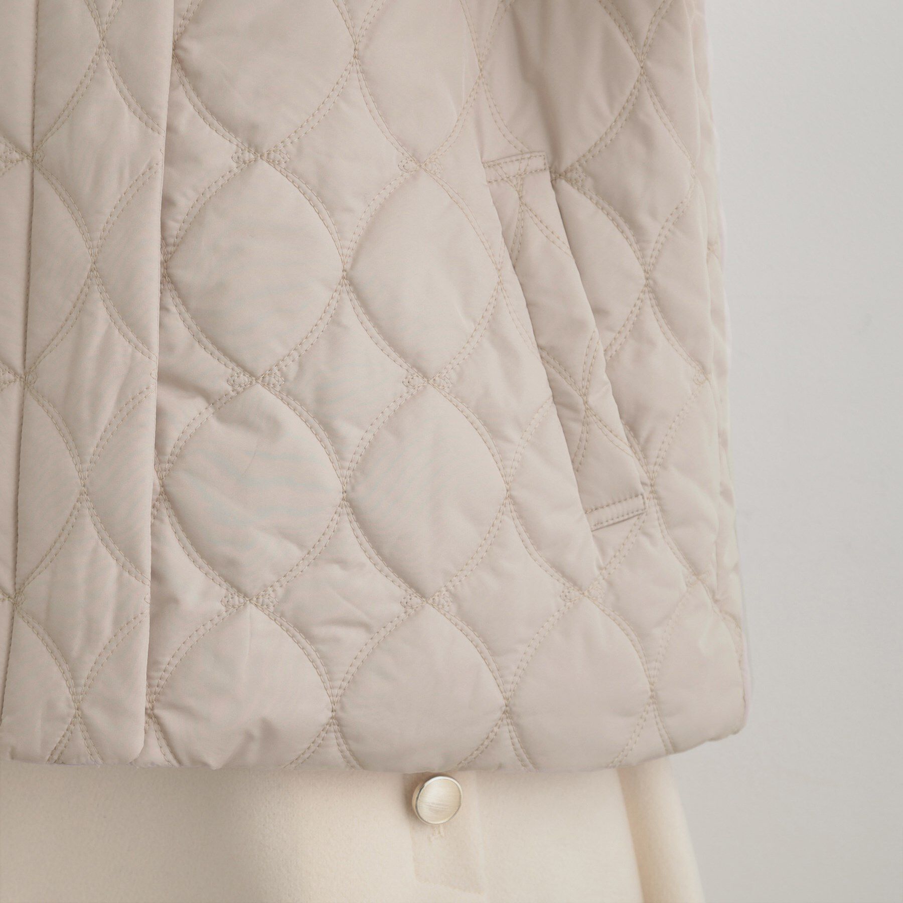 Couture broach「【春色追加・撥水・洗える】リボンキルティングジャケット」|ノーカラージャケット|