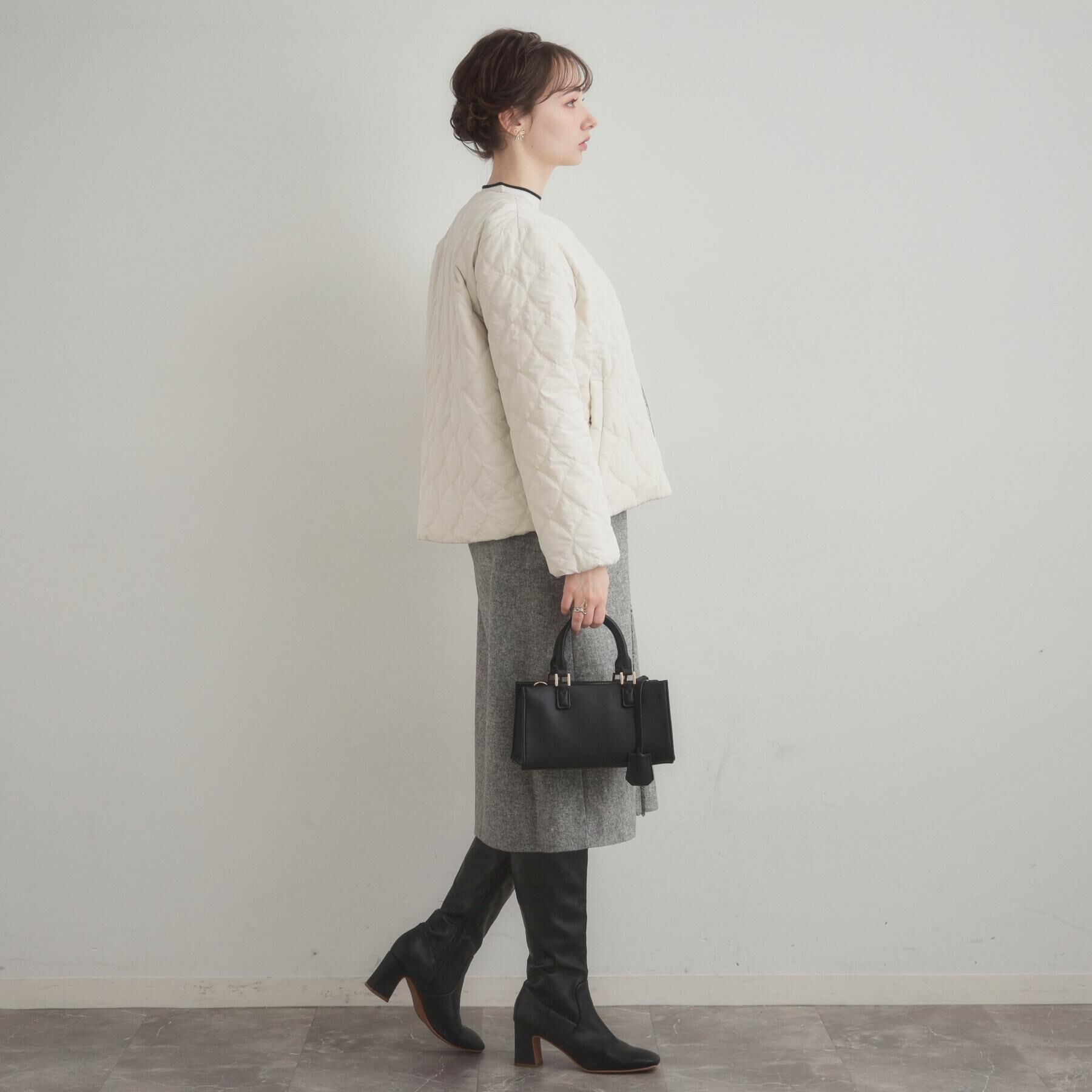 Couture broach「【春色追加・撥水・洗える】リボンキルティングジャケット」|ノーカラージャケット|