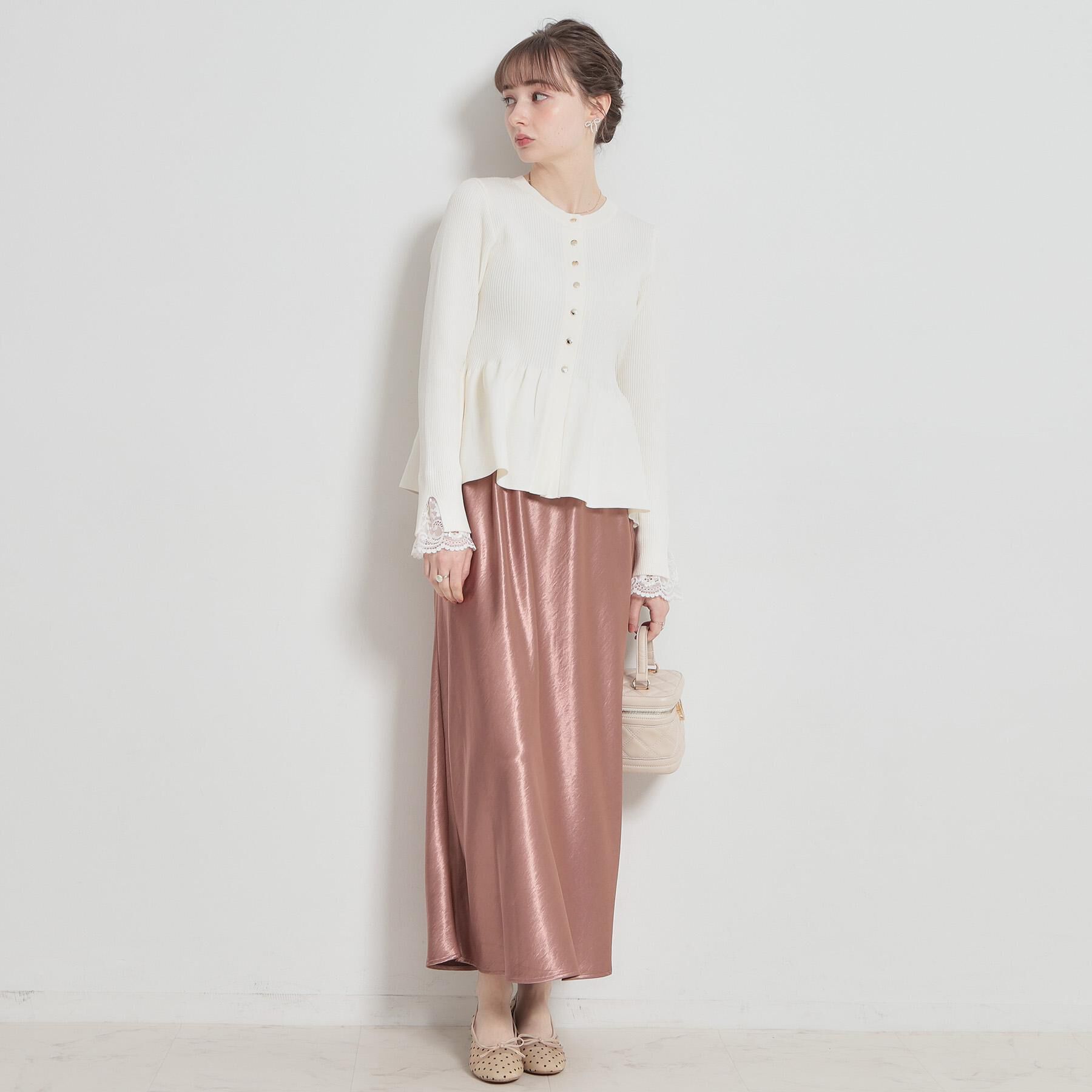 Couture broach「【大人かわいい・洗える】ペプラムニットカーディガン」|カーディガン|