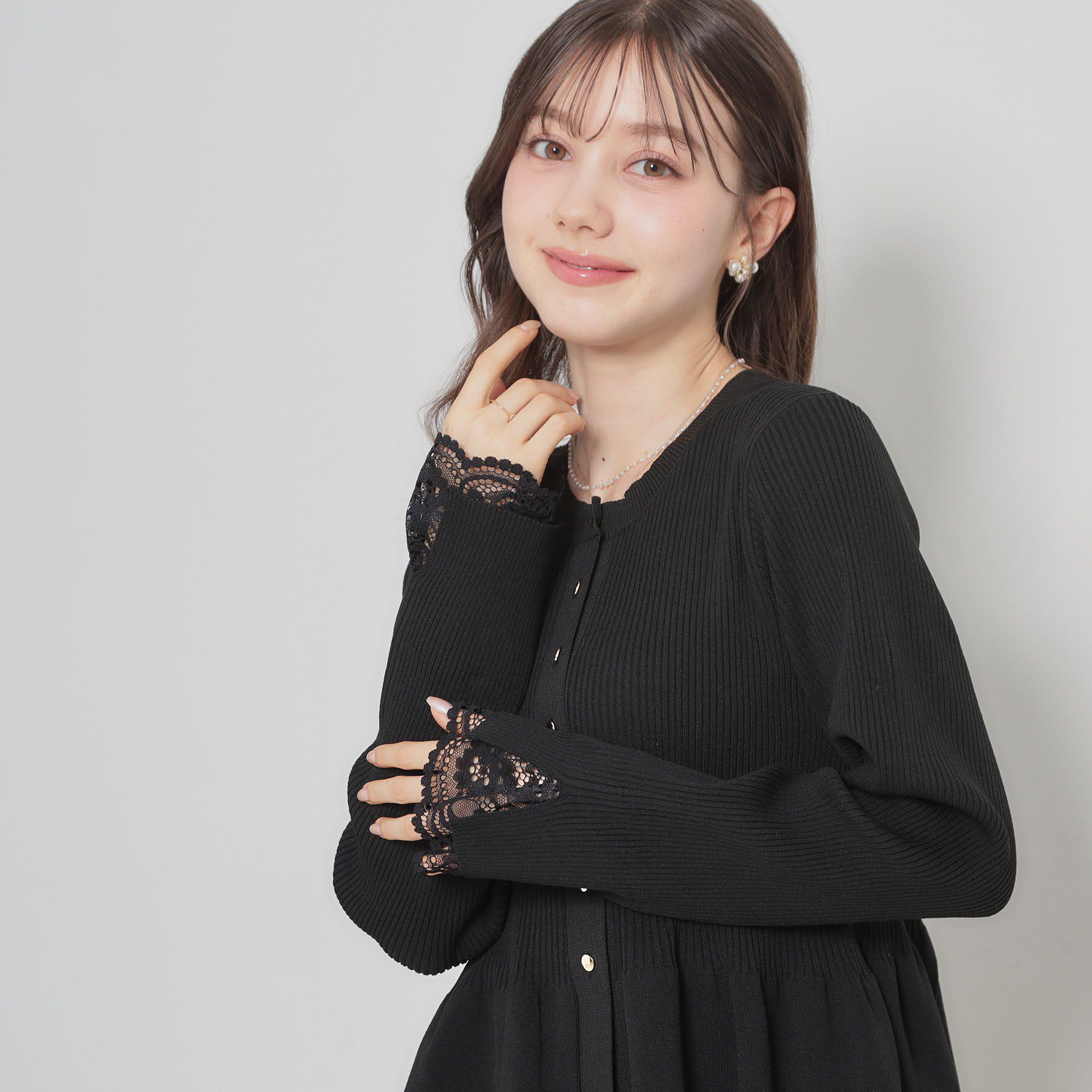 Couture broach「【大人かわいい・洗える】ペプラムニットカーディガン」|カーディガン|