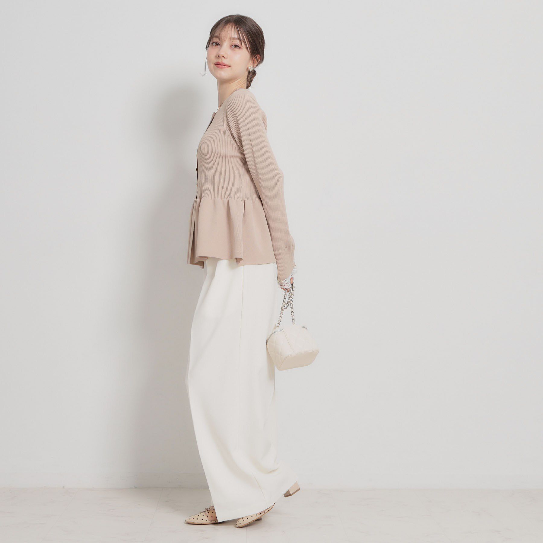 Couture broach「【大人かわいい・洗える】ペプラムニットカーディガン」|カーディガン|