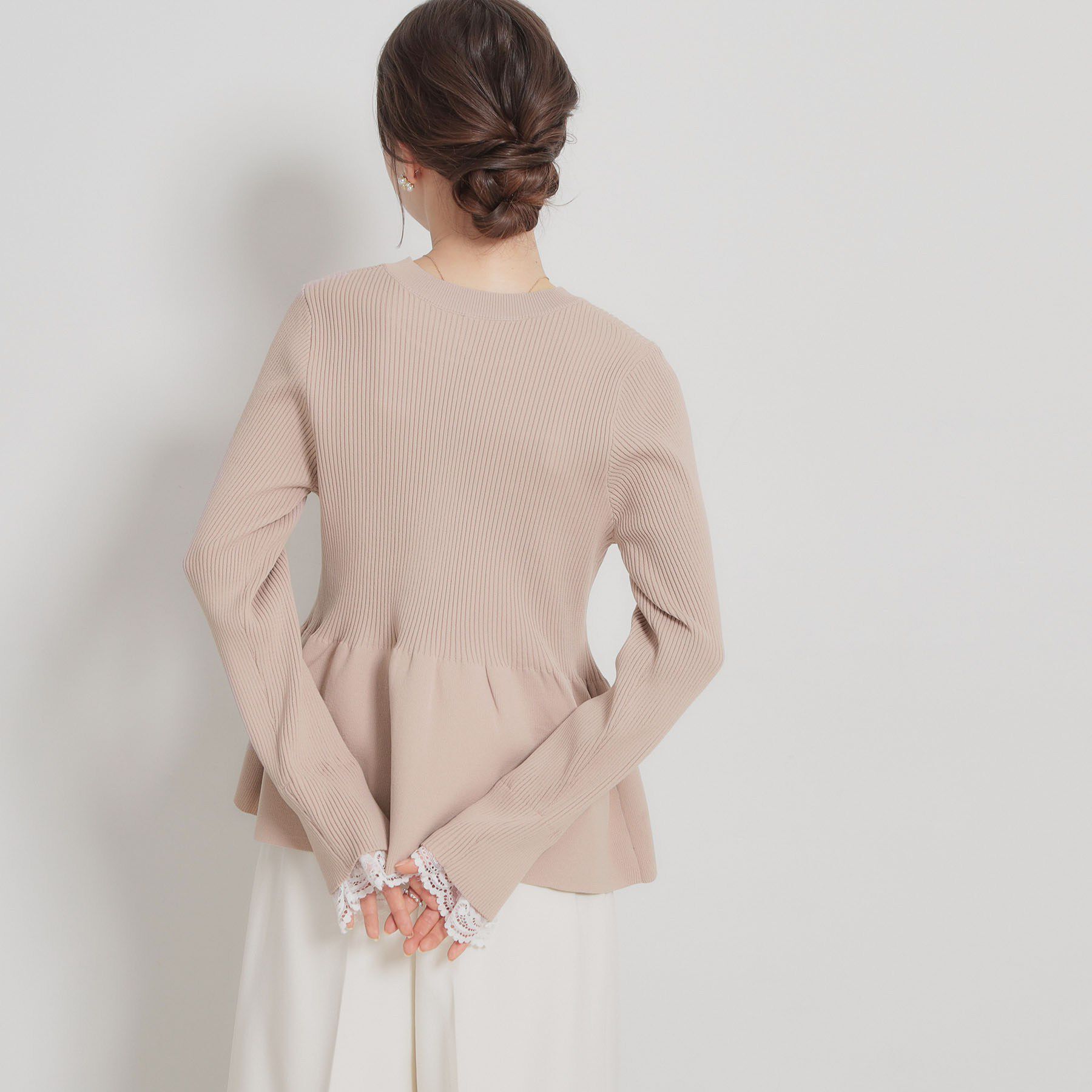 Couture broach「【大人かわいい・洗える】ペプラムニットカーディガン」|カーディガン|