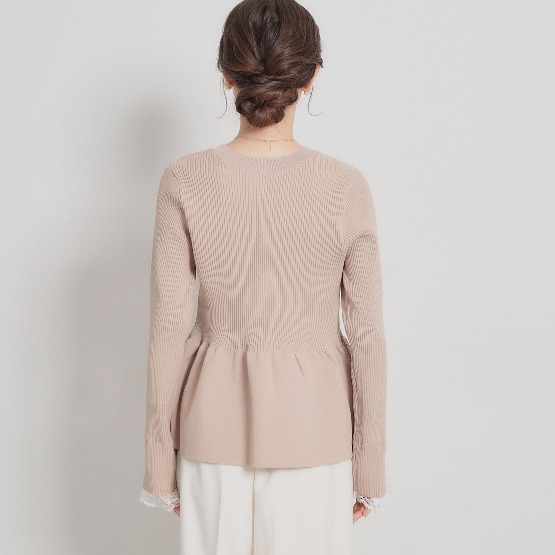 Couture broach「【大人かわいい・洗える】ペプラムニットカーディガン」|カーディガン|