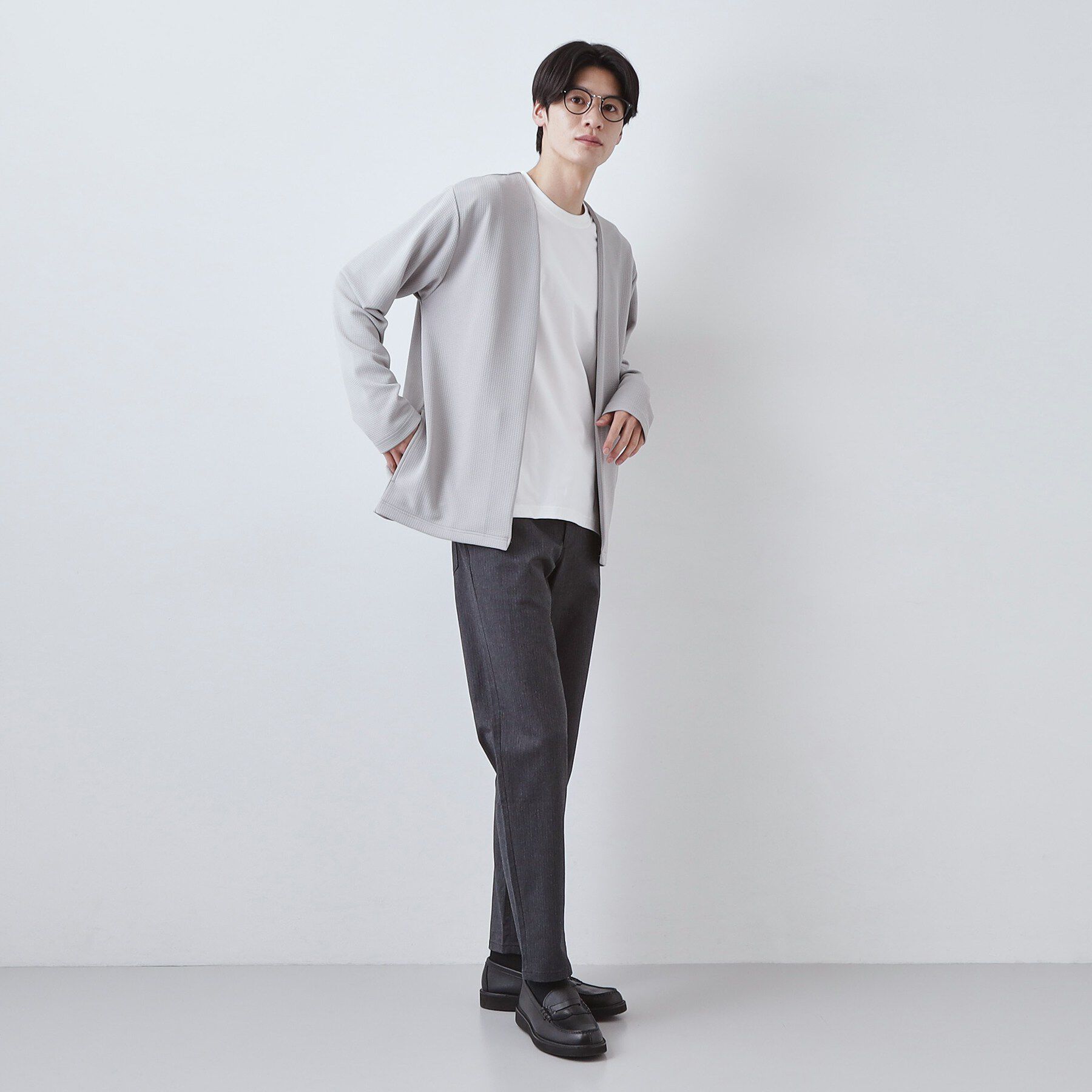 THE SHOP TK「カーディガン＋半袖Tシャツ セットアイテム 洗濯機OK」|カーディガン|