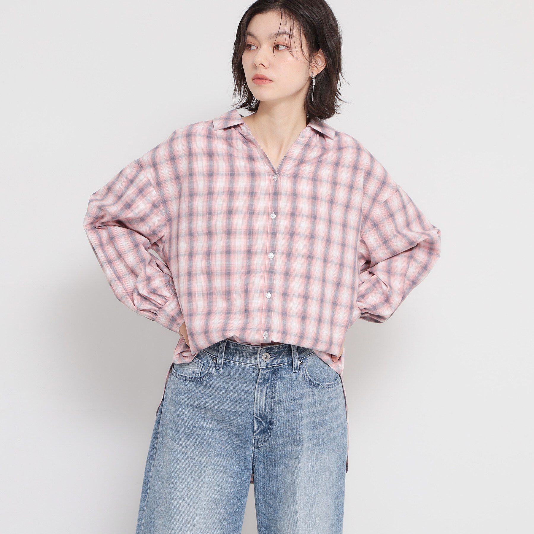 THE SHOP TK「【後ろ姿もサマになる】バックシャーリングシャツ」|シャツ・ブラウス|ピンク(271)