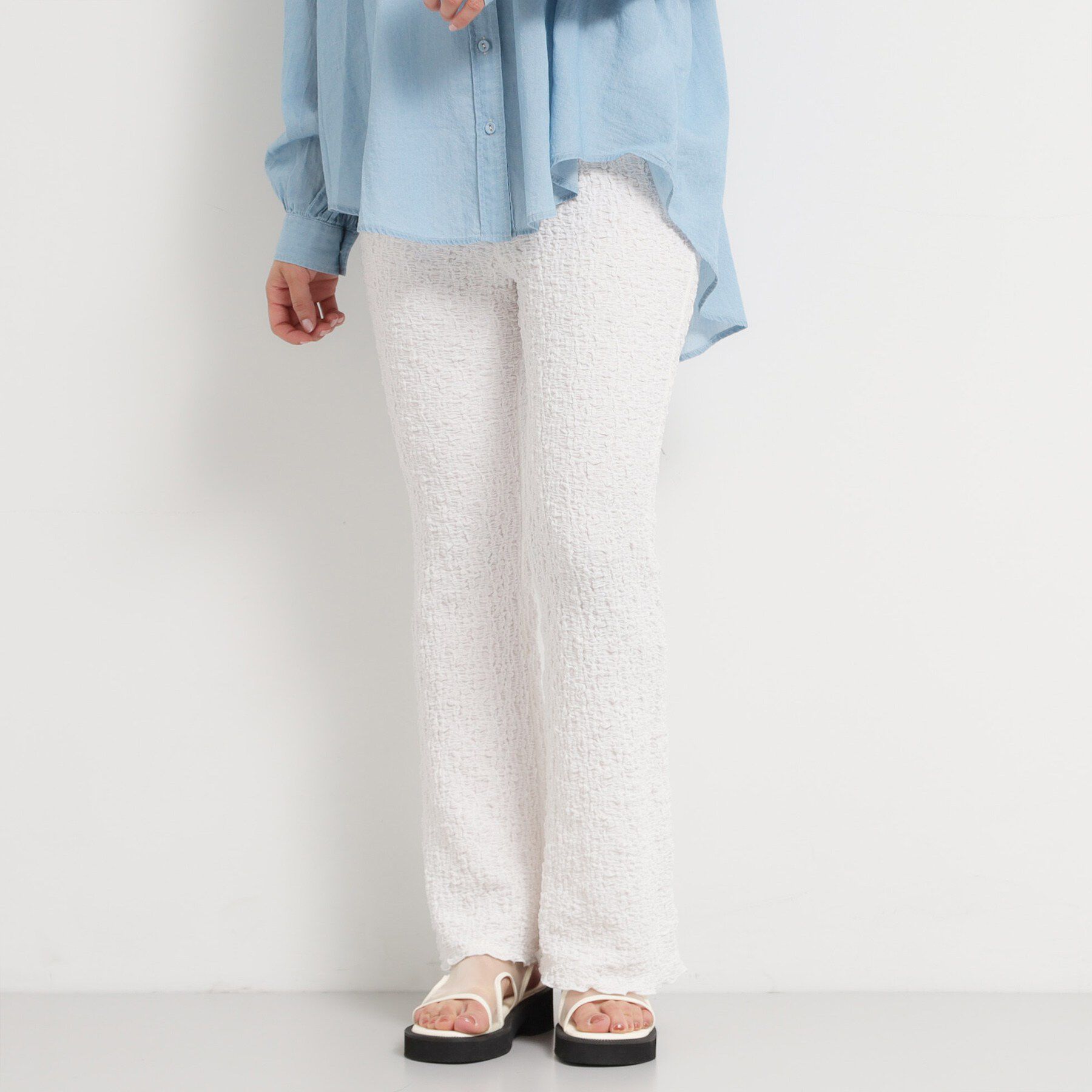 THE SHOP TK「ポコポコシャーリングフレアパンツ」|その他|