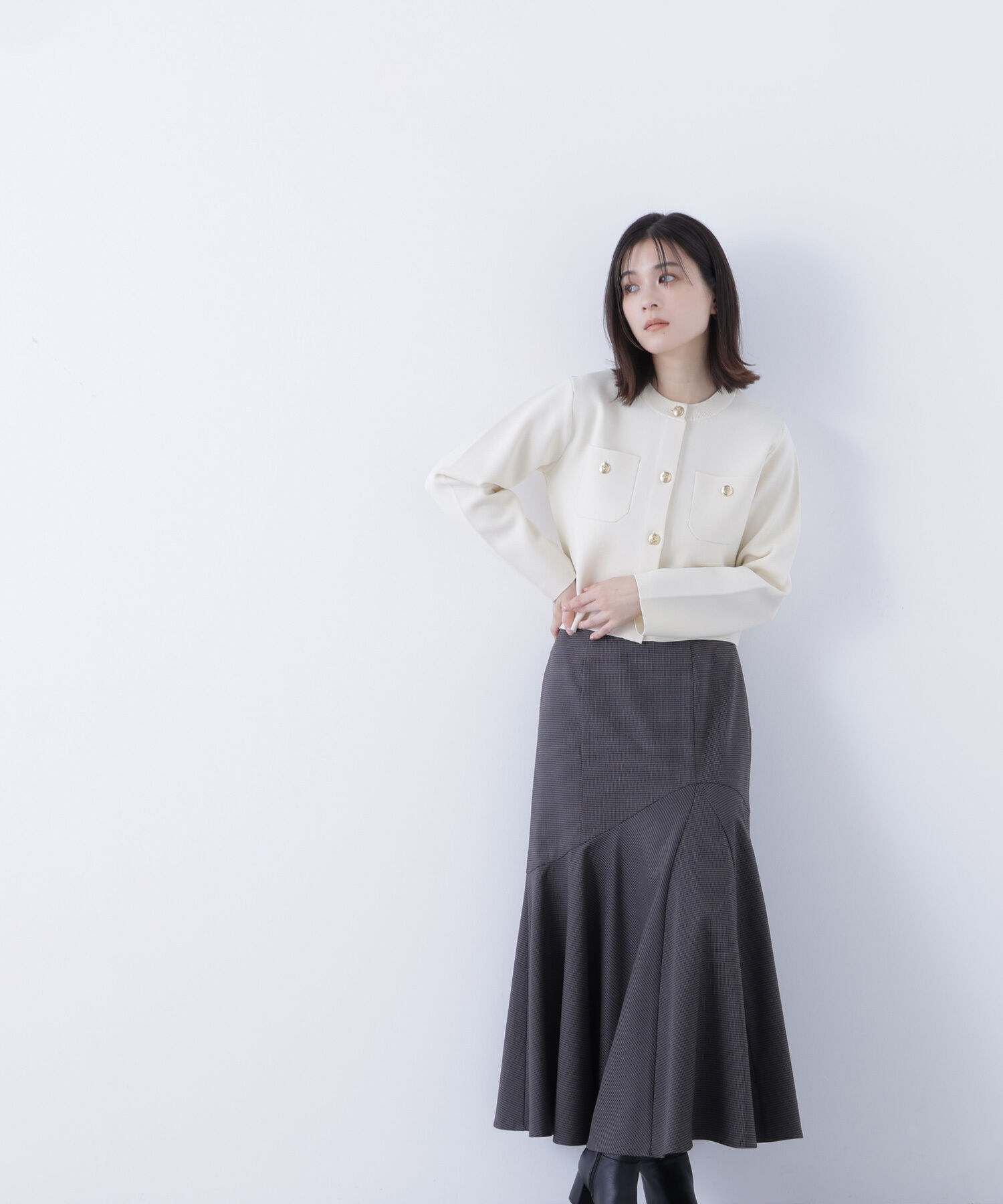  「アシメチェックマーメイドスカート」|スカート|