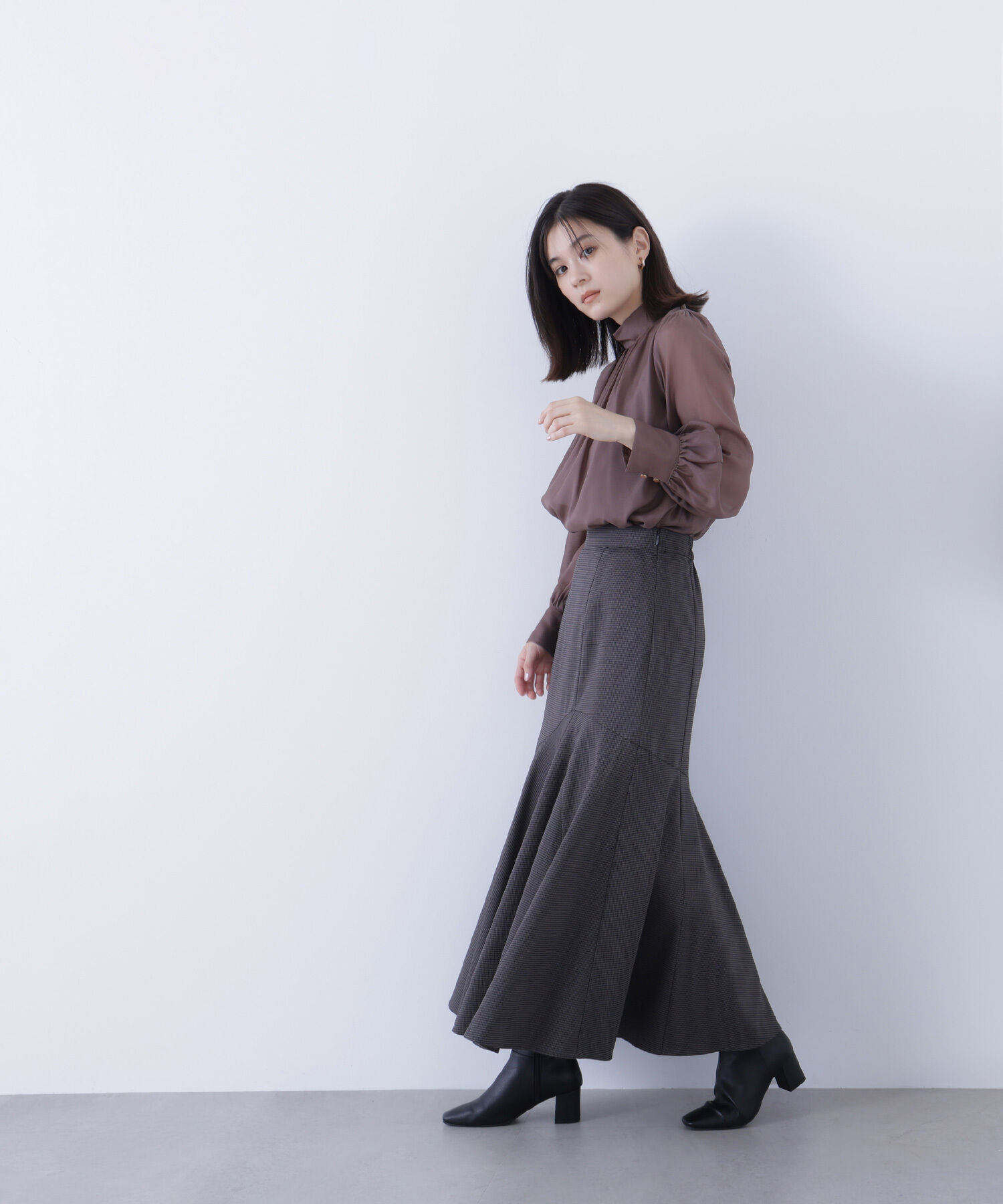  「アシメチェックマーメイドスカート」|スカート|