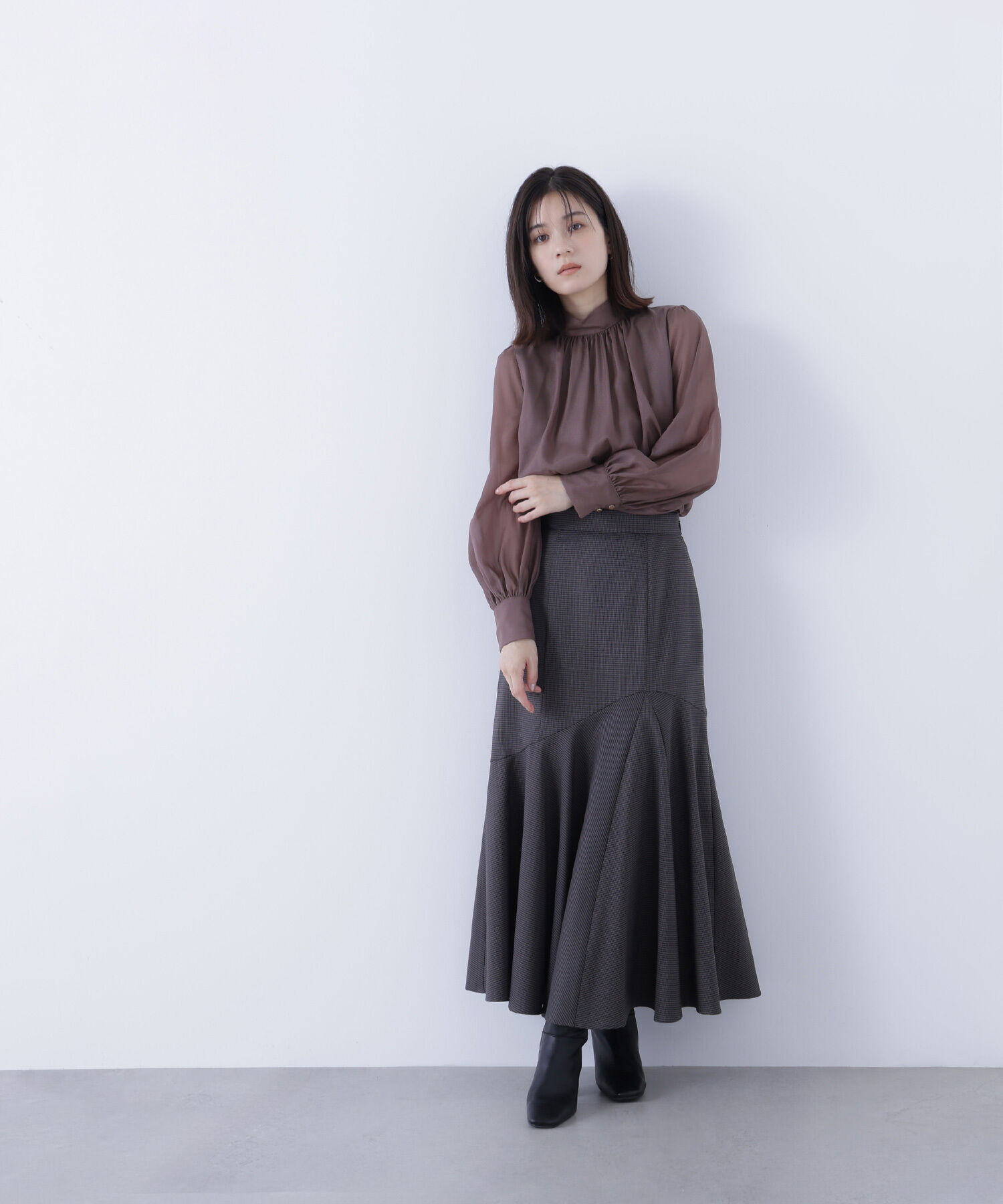  「アシメチェックマーメイドスカート」|スカート|