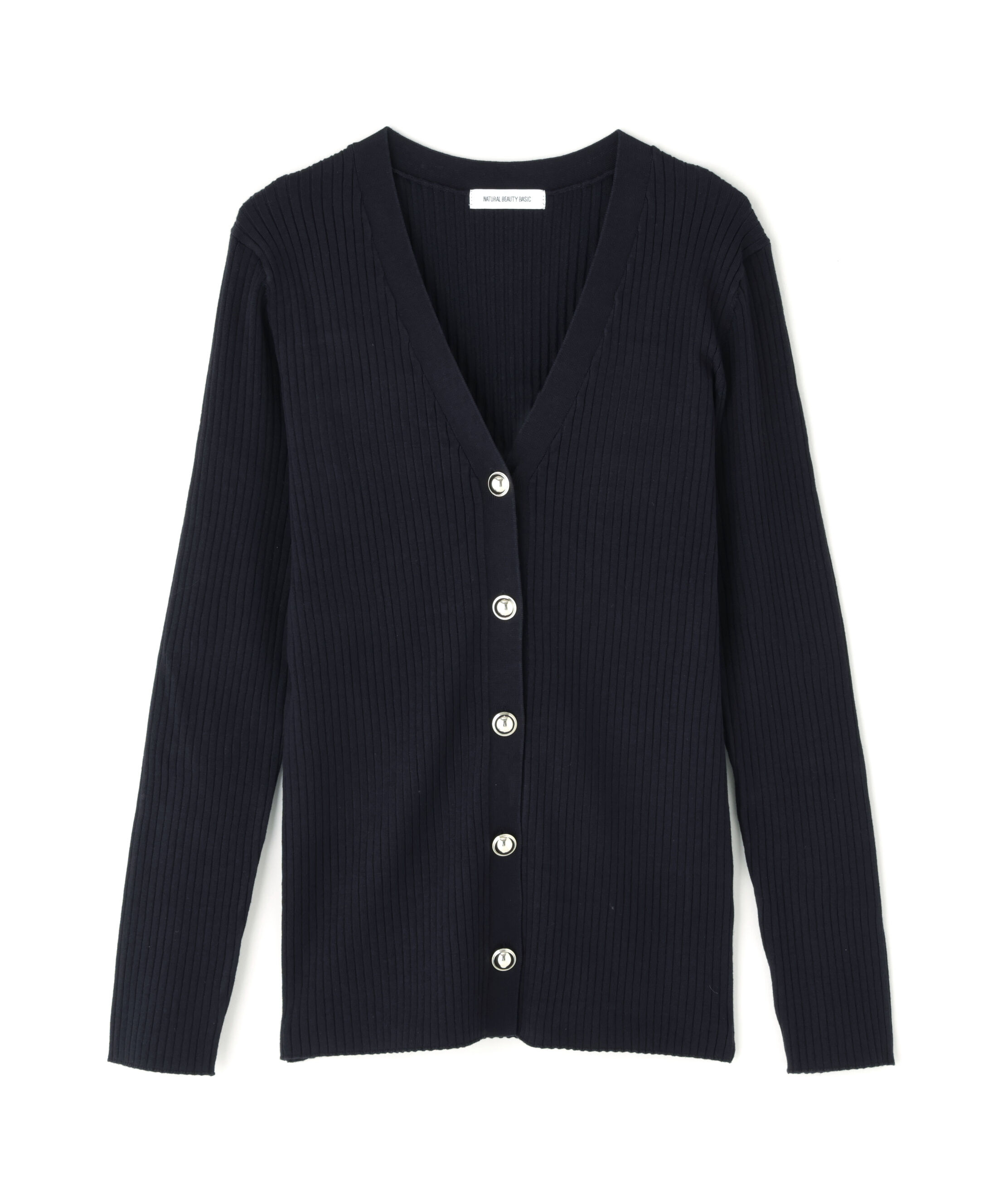  「ゴールドボタンリブカーディガン」|ニット・セーター|