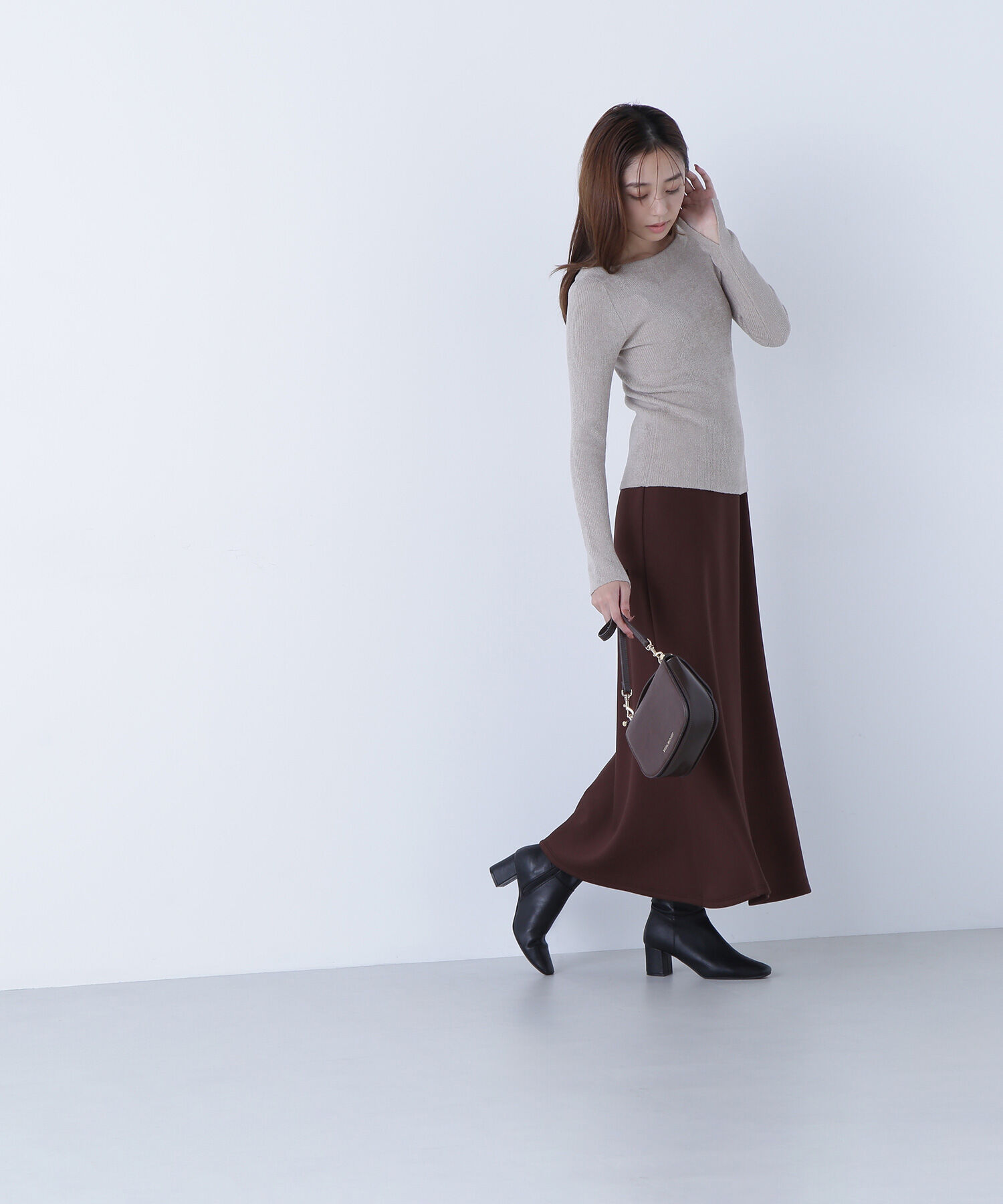  「ボートネックモールリブニット」|ニット・セーター|