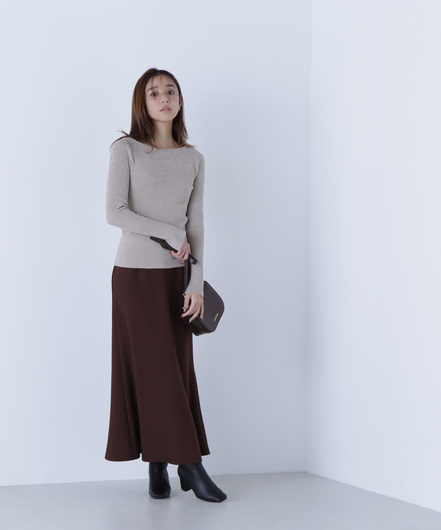  「ボートネックモールリブニット」|ニット・セーター|