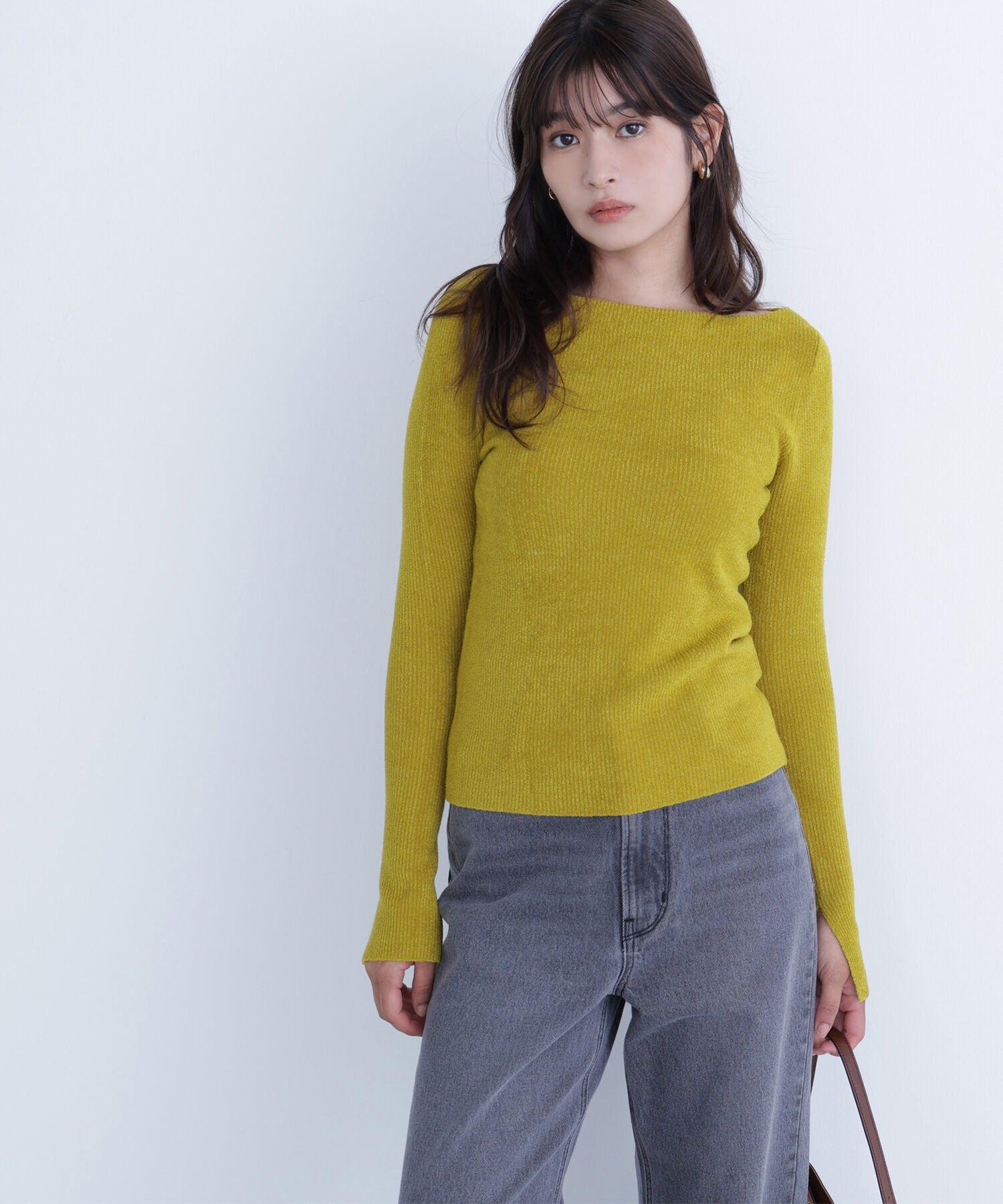  「ボートネックモールリブニット」|ニット・セーター|