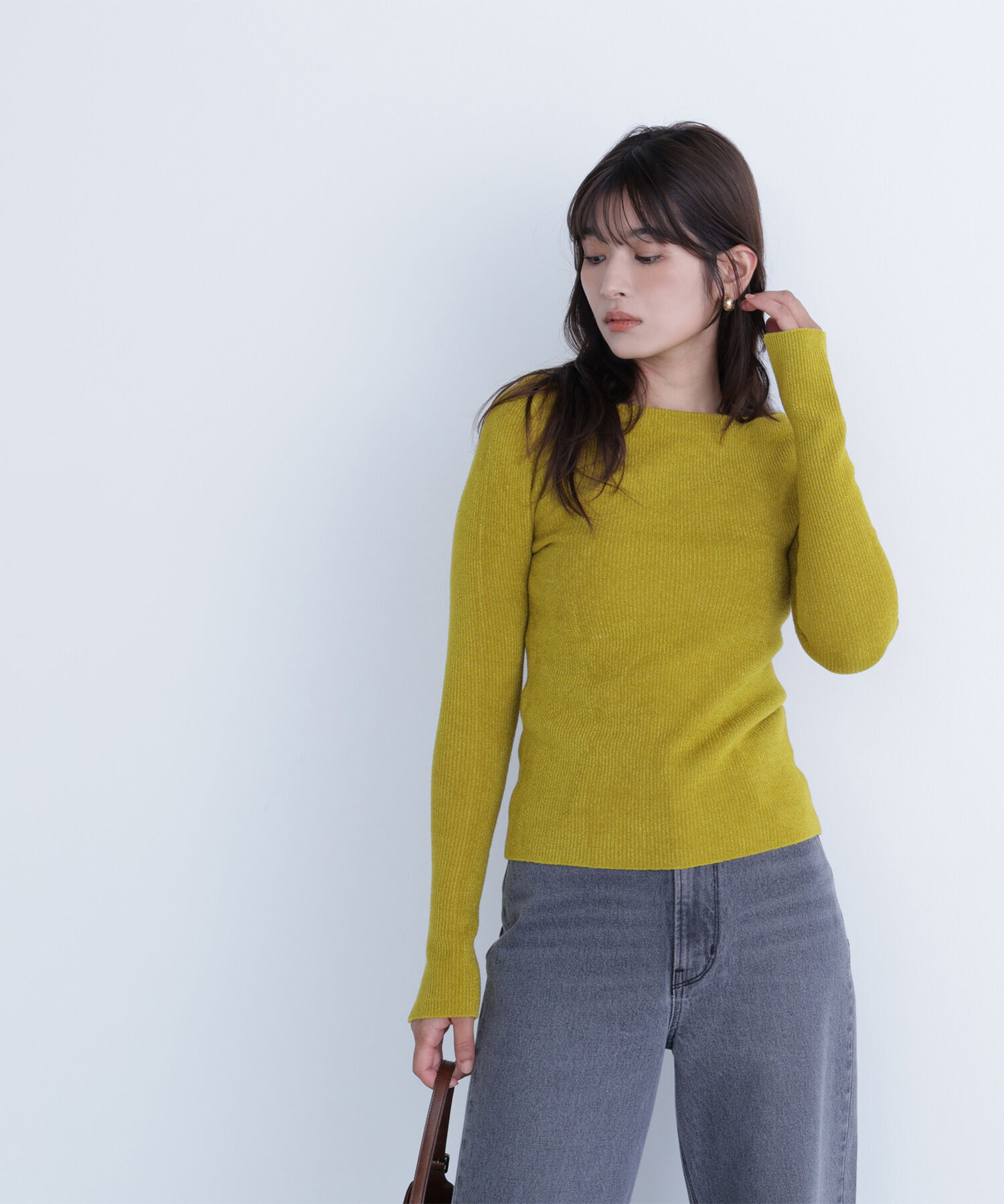  「ボートネックモールリブニット」|ニット・セーター|