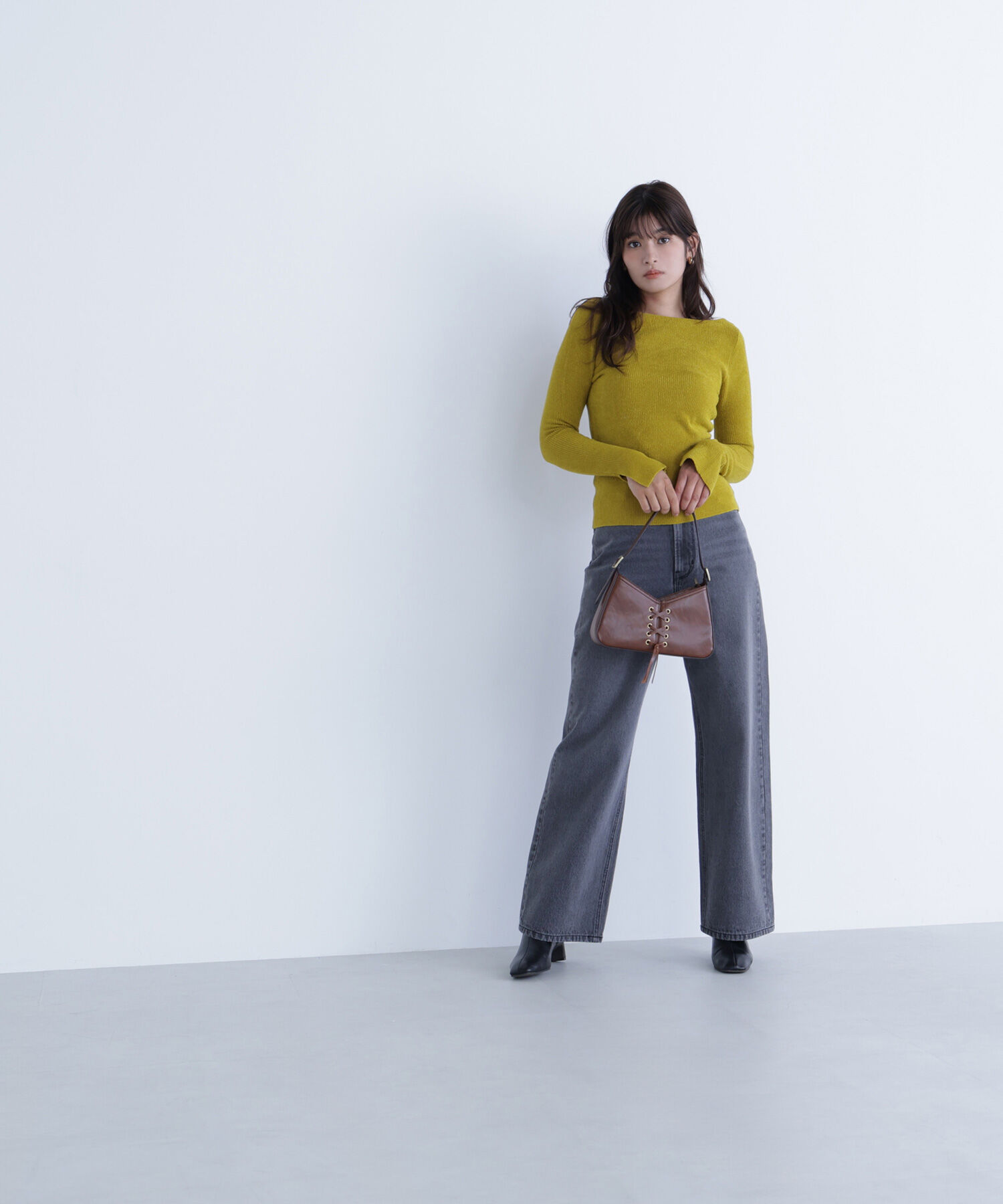  「ボートネックモールリブニット」|ニット・セーター|