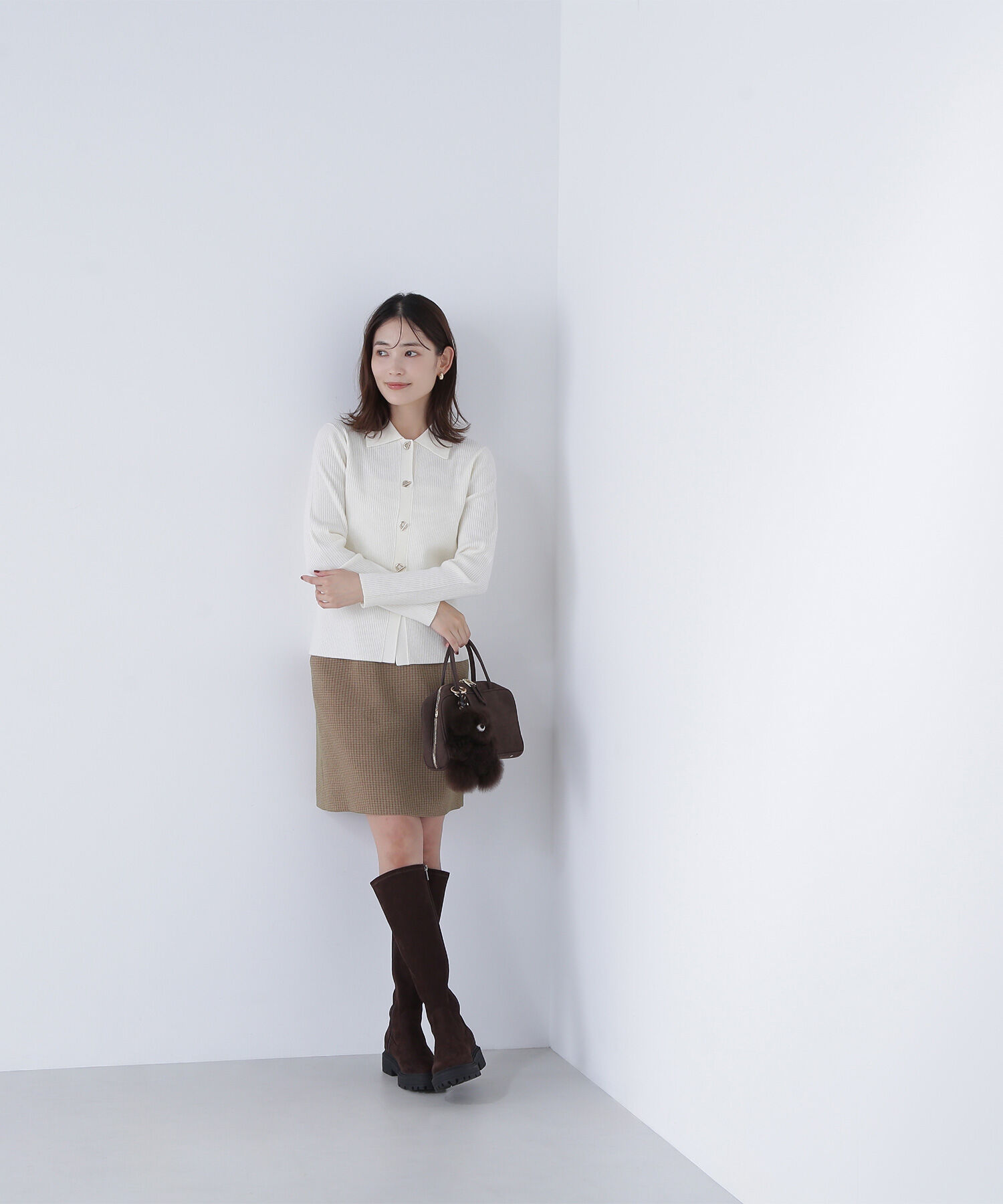  「ハトメボタンポロカラーニット」|ニット・セーター|