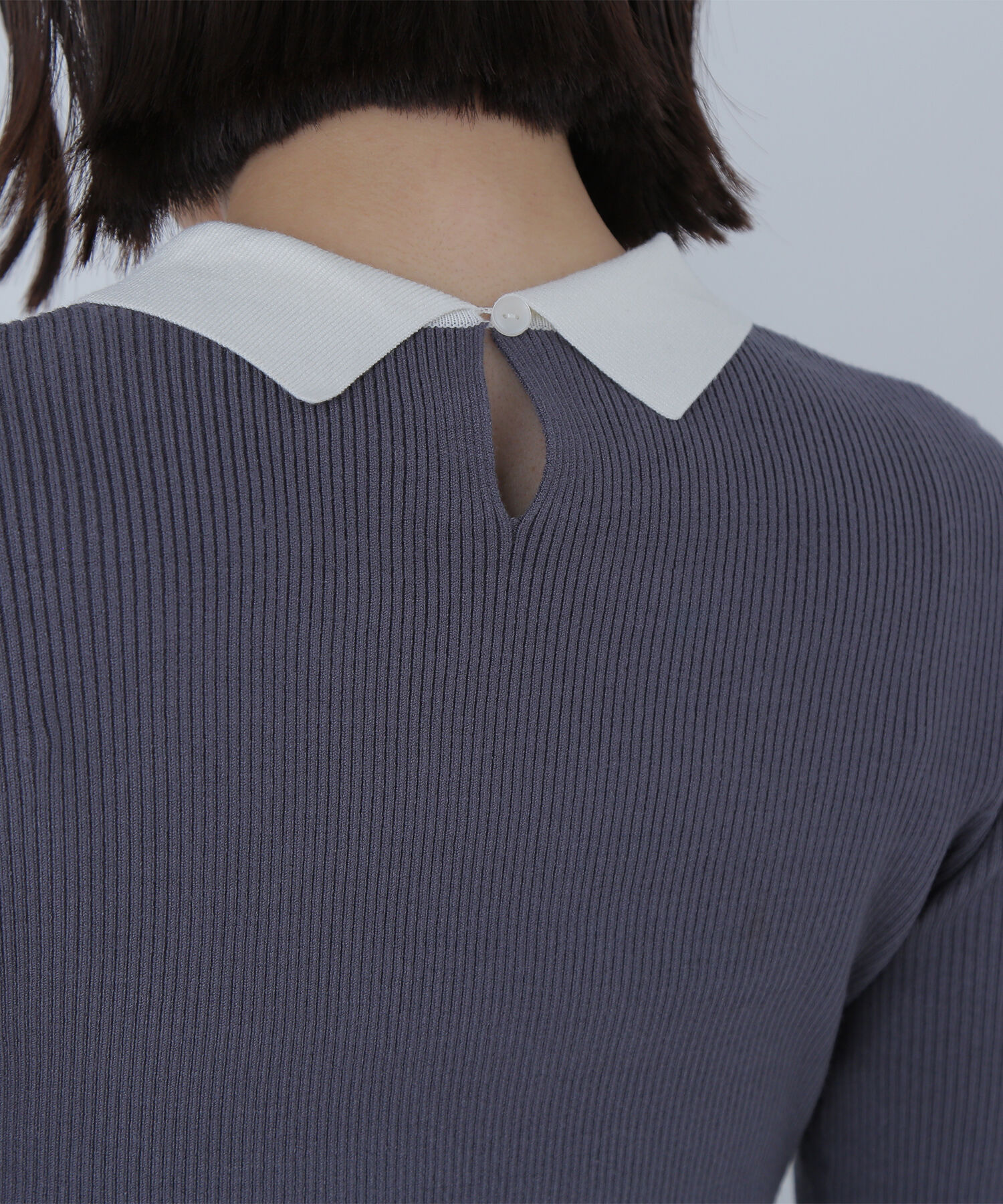  「襟付ベーシックリブニット」|ニット・セーター|