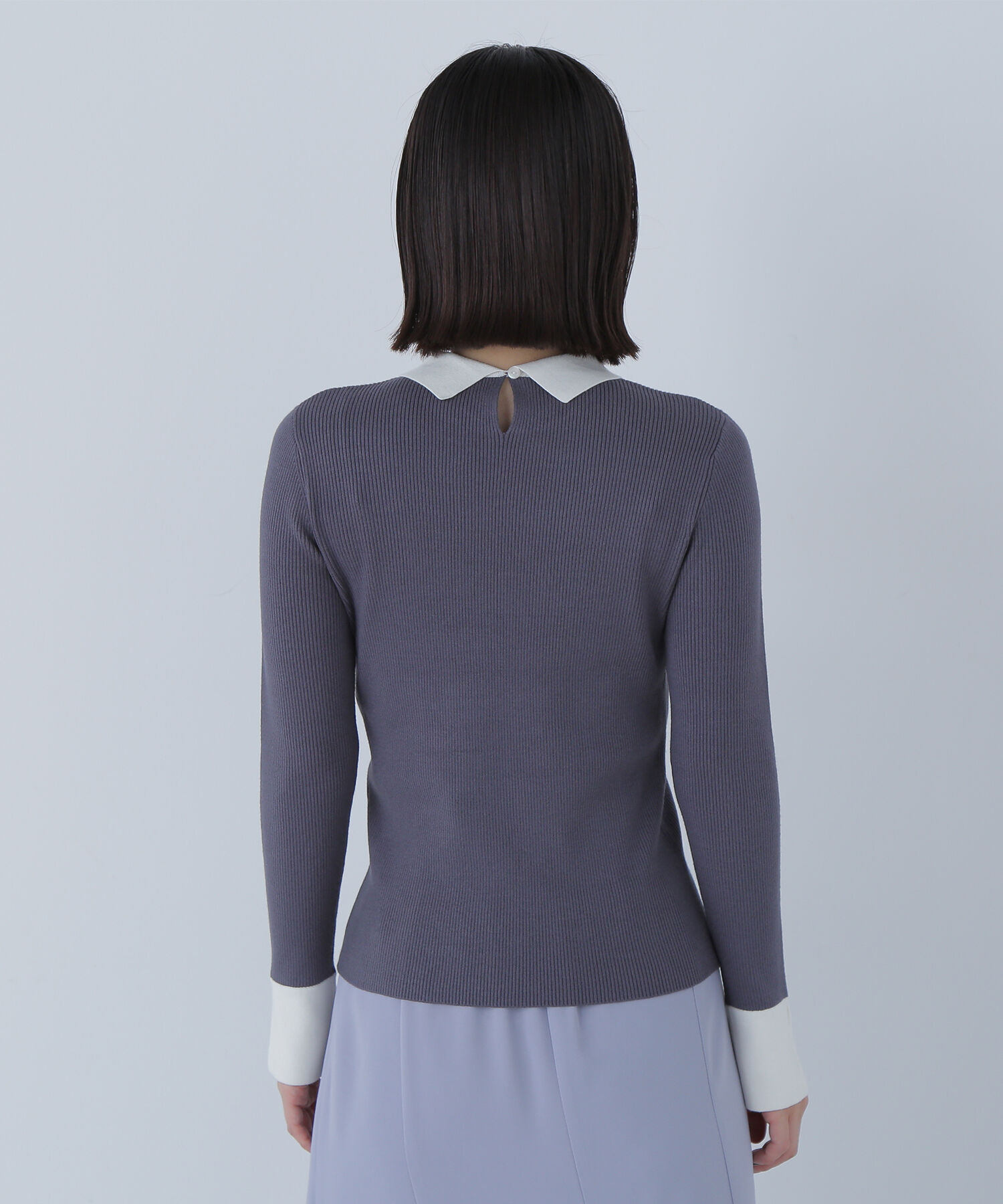  「襟付ベーシックリブニット」|ニット・セーター|