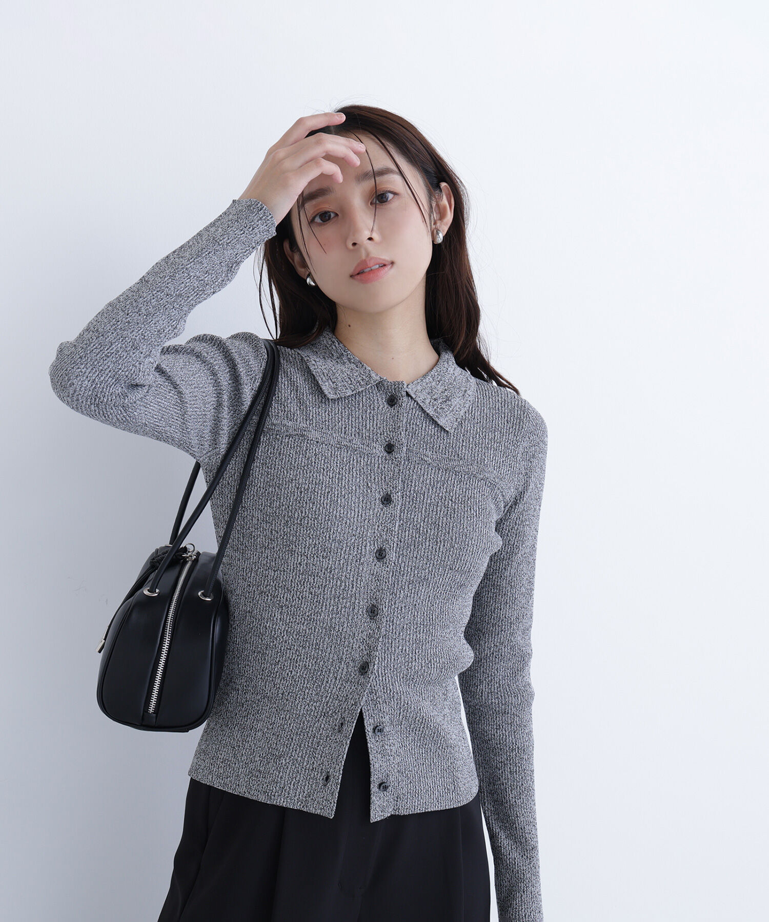  「ヨーク切替ポロニット」|ニット・セーター|