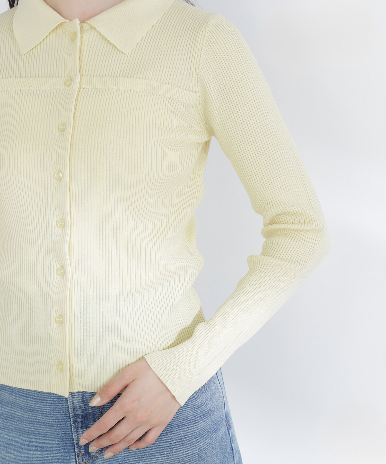  「ヨーク切替ポロニット」|ニット・セーター|