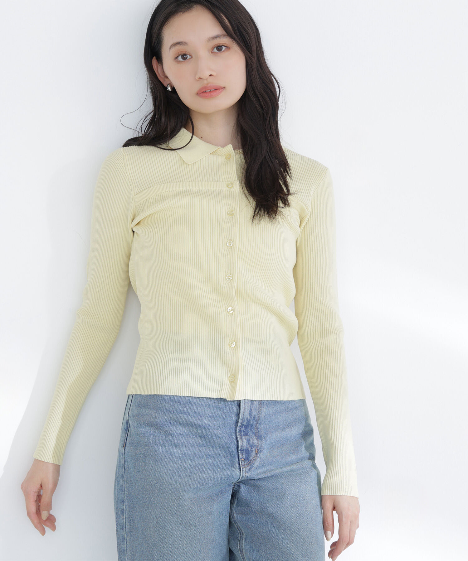  「ヨーク切替ポロニット」|ニット・セーター|