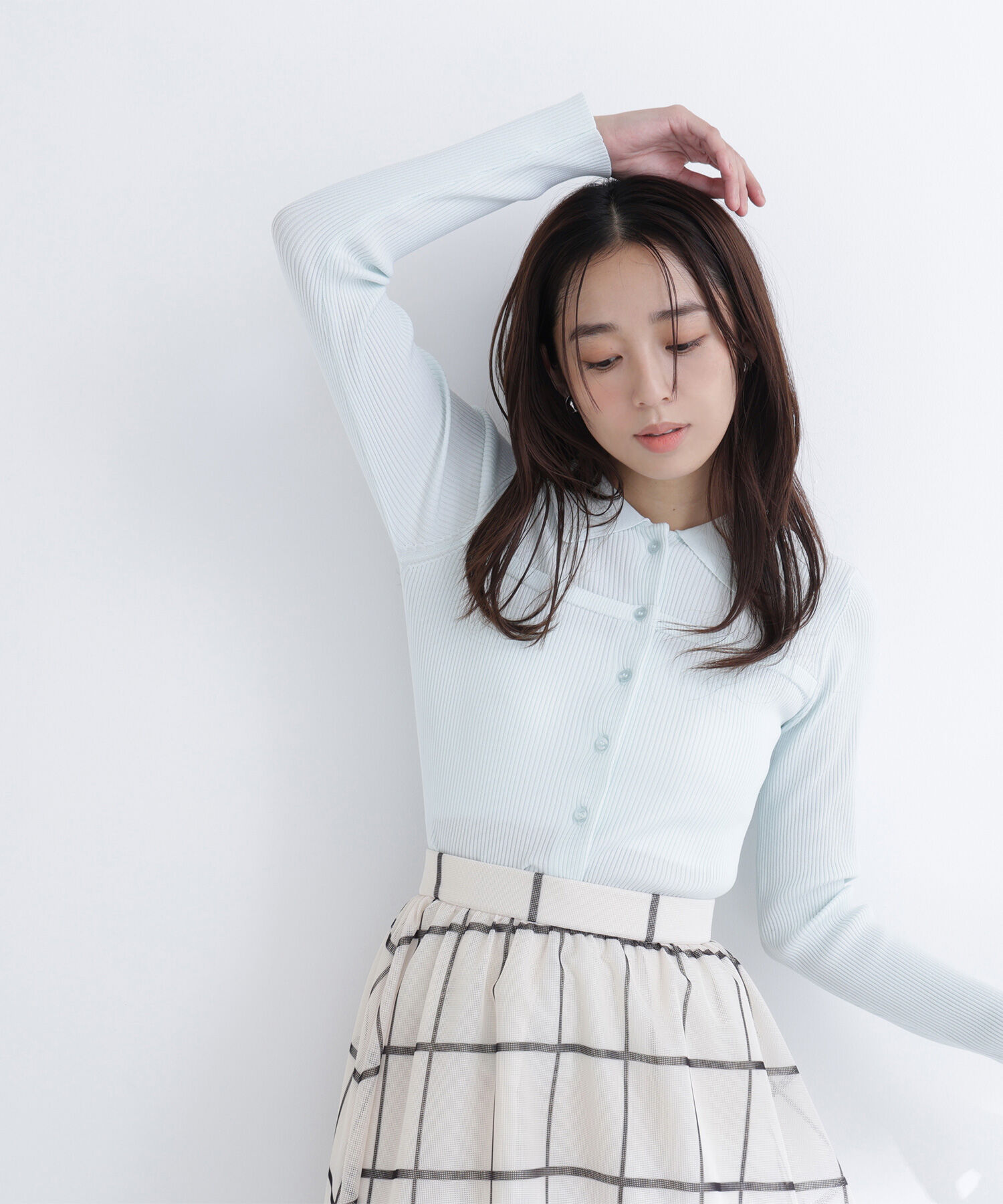  「ヨーク切替ポロニット」|ニット・セーター|