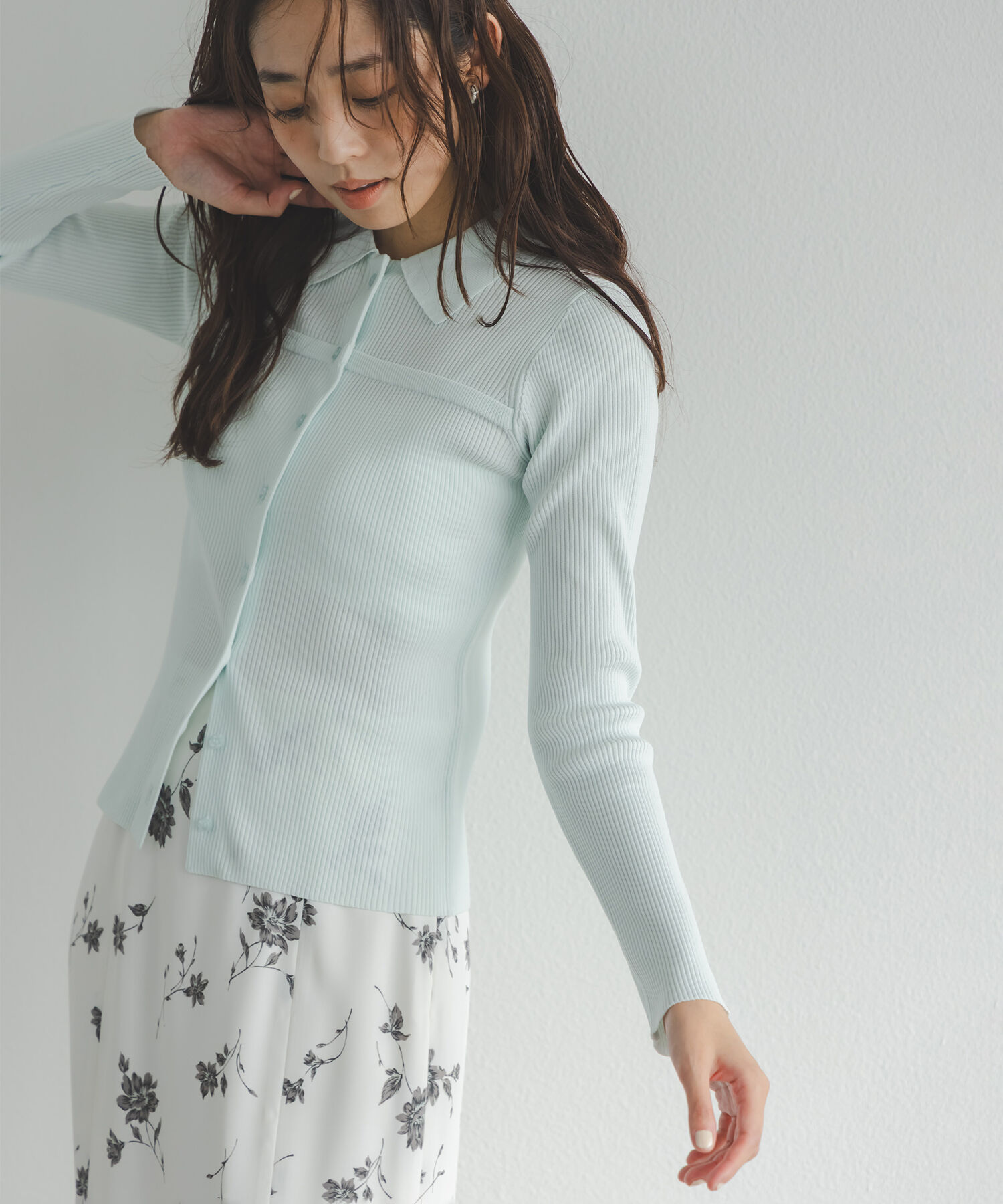  「ヨーク切替ポロニット」|ニット・セーター|